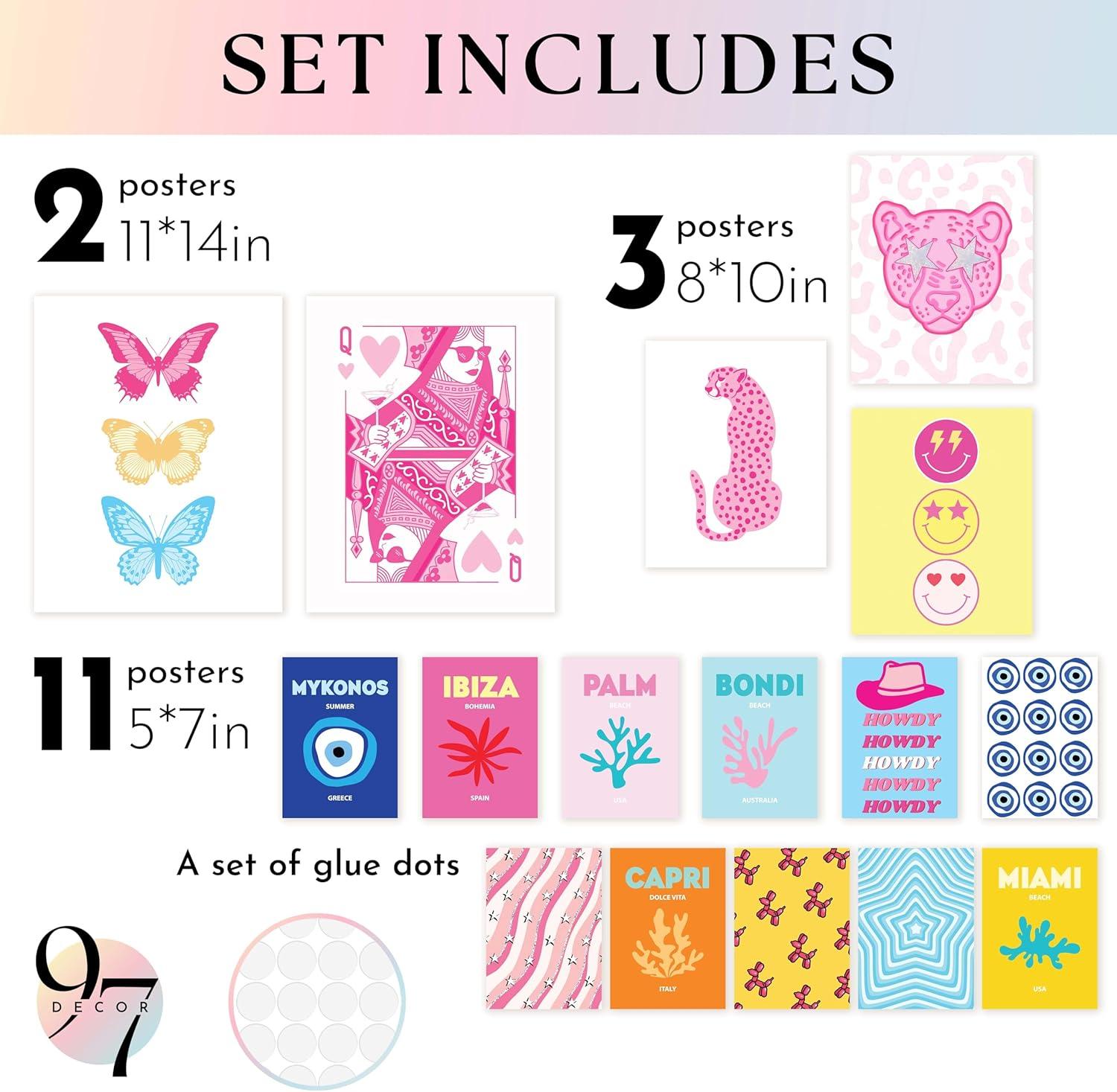 image97 Decor Cute Preppy Room Decor Aesthetic  40pcs Coastal Preppy Collage Kit Colorful Preppy Posters For Teen Girls Room Preppy Beach Room Decor Summer Travel Wall Art Prints Dorm Decorations 4x6Preppy Gx11x14