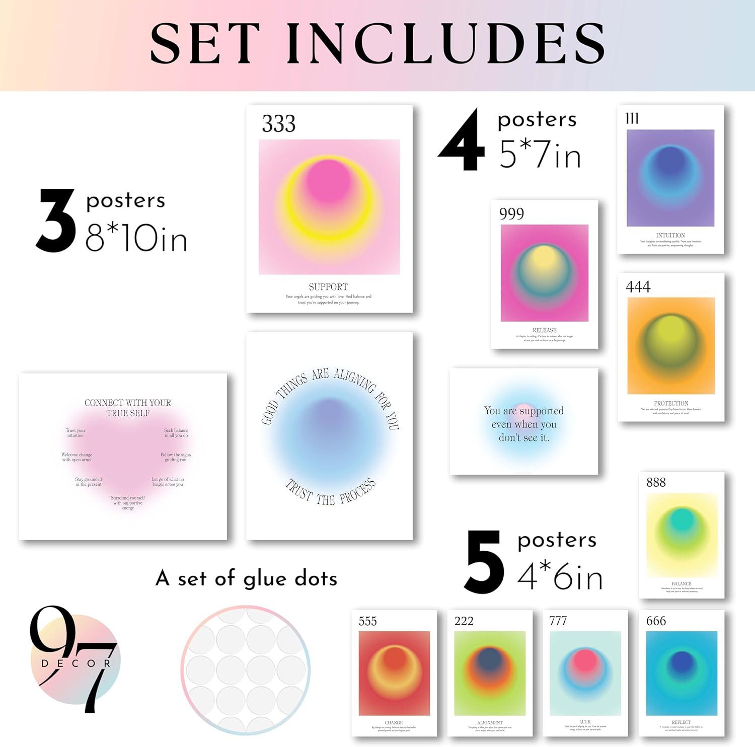 image97 Decor Cute Preppy Room Decor Aesthetic  40pcs Coastal Preppy Collage Kit Colorful Preppy Posters For Teen Girls Room Preppy Beach Room Decor Summer Travel Wall Art Prints Dorm Decorations 4x6Angel Number Gx11x14
