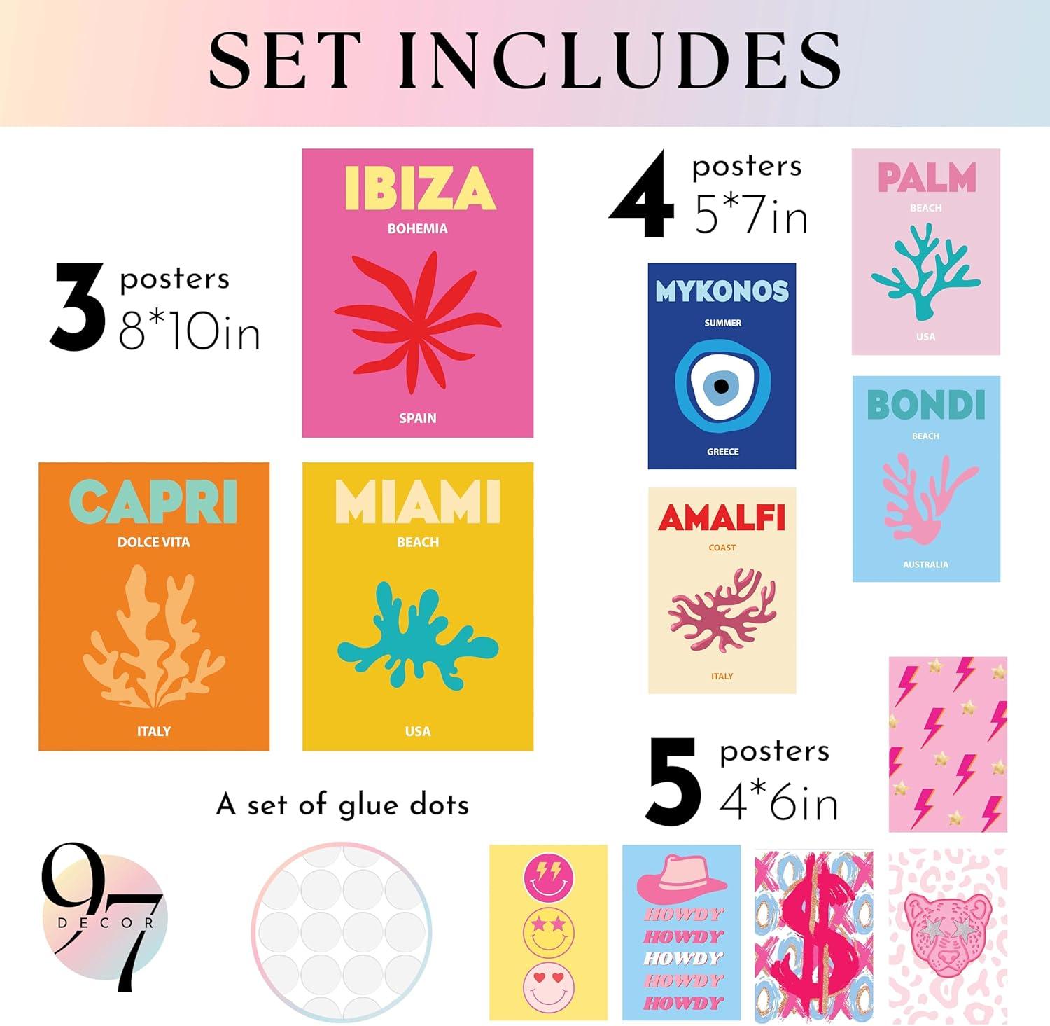 image97 Decor Cute Preppy Room Decor Aesthetic  40pcs Coastal Preppy Collage Kit Colorful Preppy Posters For Teen Girls Room Preppy Beach Room Decor Summer Travel Wall Art Prints Dorm Decorations 4x6Preppy Gx8x10