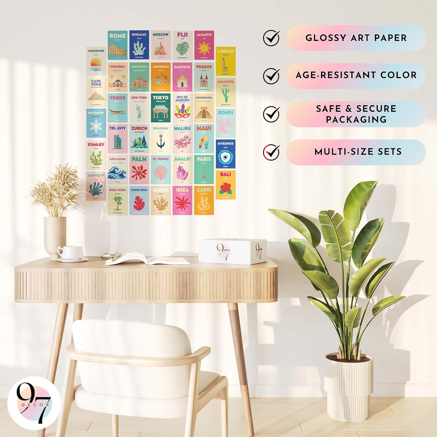 image97 Decor Cute Preppy Room Decor Aesthetic  40pcs Coastal Preppy Collage Kit Colorful Preppy Posters For Teen Girls Room Preppy Beach Room Decor Summer Travel Wall Art Prints Dorm Decorations 4x6Preppy 40x4x6