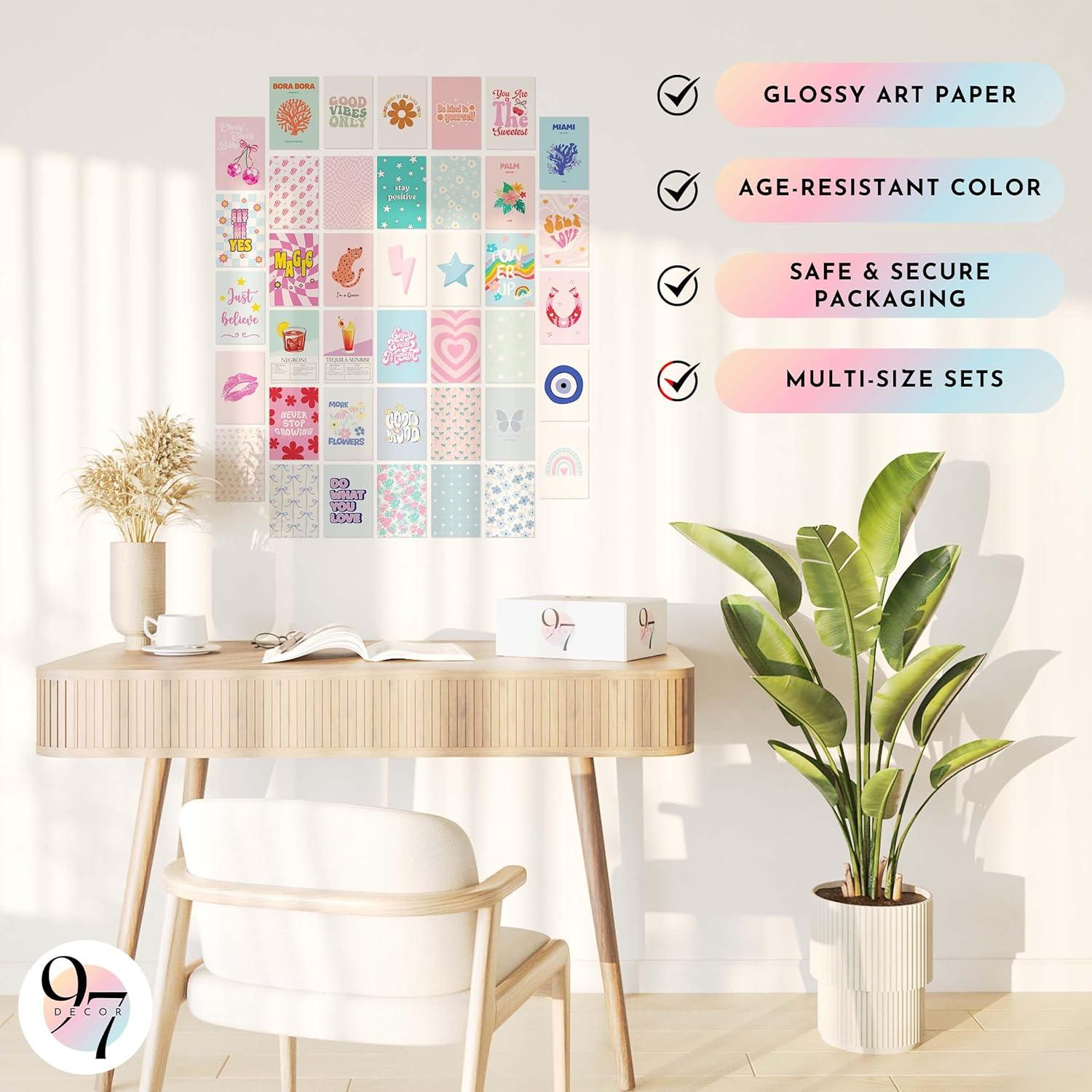 image97 Decor Cute Preppy Room Decor Teen Girls  Colorful Preppy Wall Decor Trendy Preppy Posters For Room Aesthetic Preppy Pictures For Wall Eclectic Gallery Wall Prints Dorm Decorations UnframedPreppy Collage