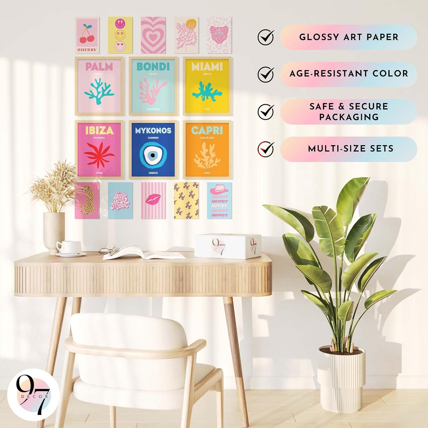 image97 Decor Cute Preppy Room Decor Teen Girls  Colorful Preppy Wall Decor Trendy Preppy Posters For Room Aesthetic Preppy Pictures For Wall Eclectic Gallery Wall Prints Dorm Decorations UnframedPreppy Funny
