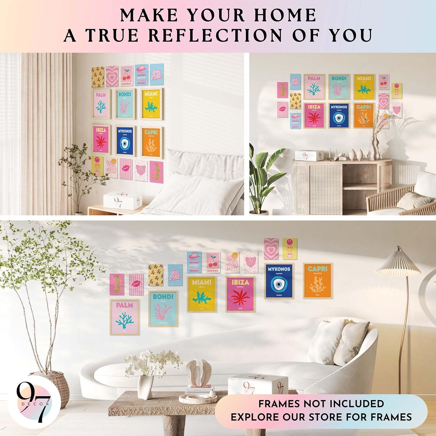 image97 Decor Cute Preppy Room Decor Teen Girls  Colorful Preppy Wall Decor Trendy Preppy Posters For Room Aesthetic Preppy Pictures For Wall Eclectic Gallery Wall Prints Dorm Decorations UnframedPreppy Funny