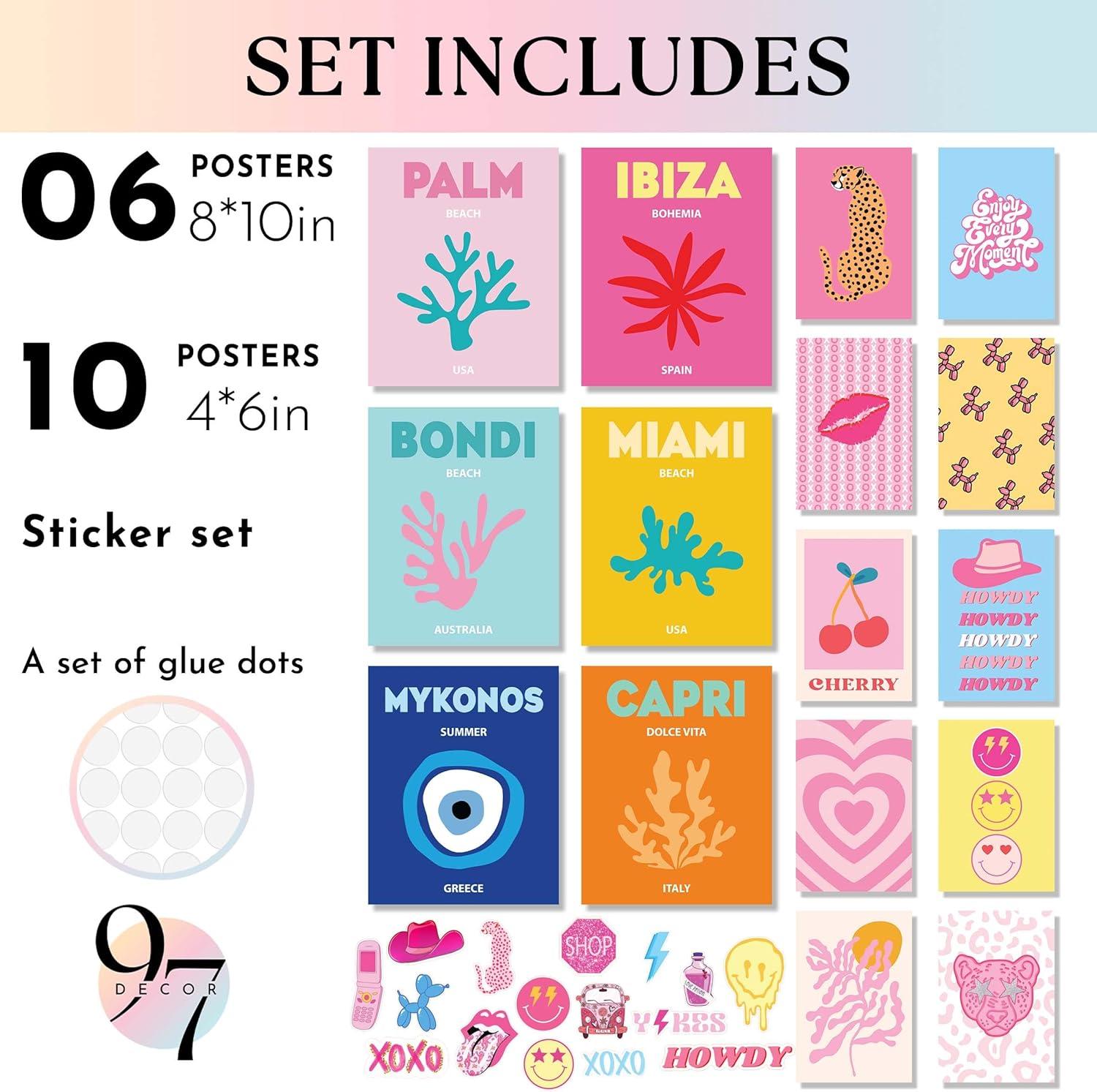 image97 Decor Cute Preppy Room Decor Teen Girls  Colorful Preppy Wall Decor Trendy Preppy Posters For Room Aesthetic Preppy Pictures For Wall Eclectic Gallery Wall Prints Dorm Decorations UnframedPreppy Funny