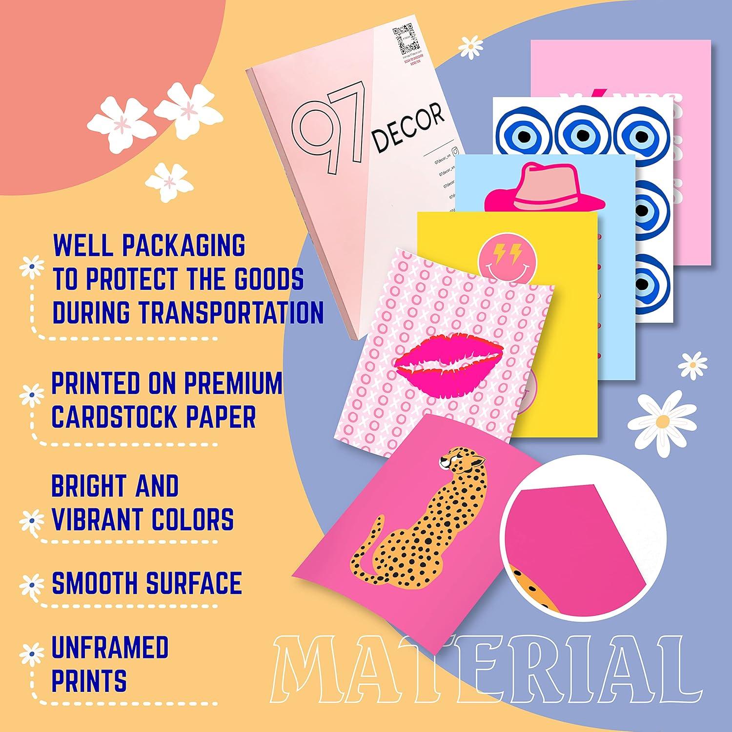 image97 Decor Cute Preppy Room Decor Teen Girls  Colorful Preppy Wall Decor Trendy Preppy Posters For Room Aesthetic Preppy Pictures For Wall Eclectic Gallery Wall Prints Dorm Decorations UnframedPreppy Collection