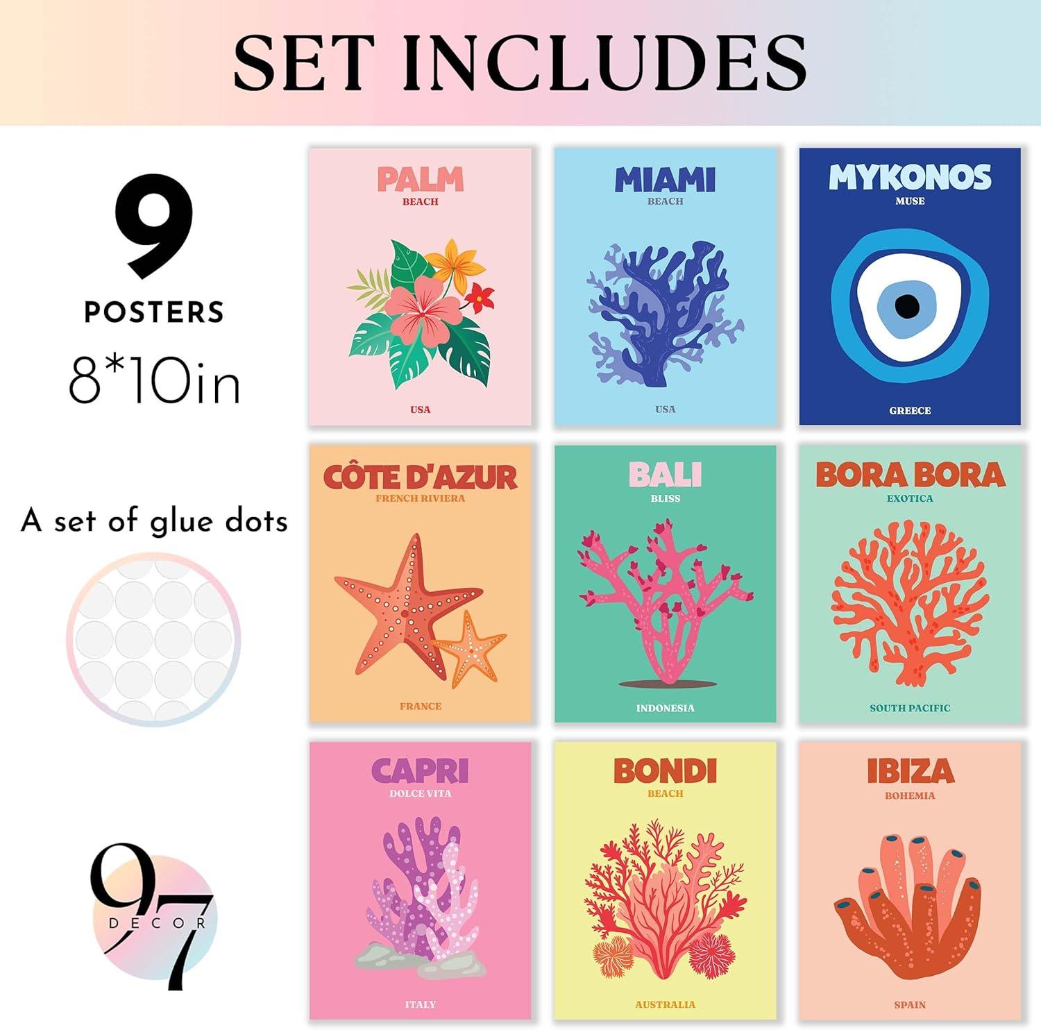 image97 Decor Cute Preppy Room Decor Teen Girls  Colorful Preppy Wall Decor Trendy Preppy Posters For Room Aesthetic Preppy Pictures For Wall Eclectic Gallery Wall Prints Dorm Decorations UnframedPreppy City