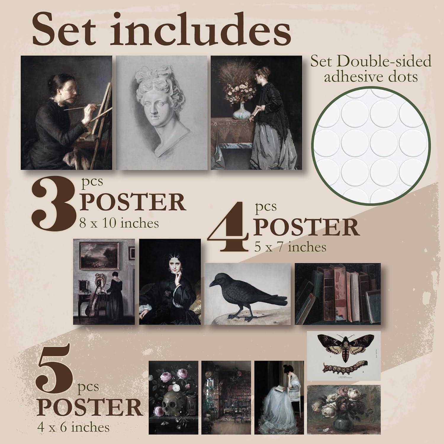 image97 Decor Dark Academia Decor  Antique Victorian Wall Decor Dark Victorian Pictures for Wall Moody Vintage Ladies Portrait Poster Print for Bedroom Decorations 8x10 Unframed
