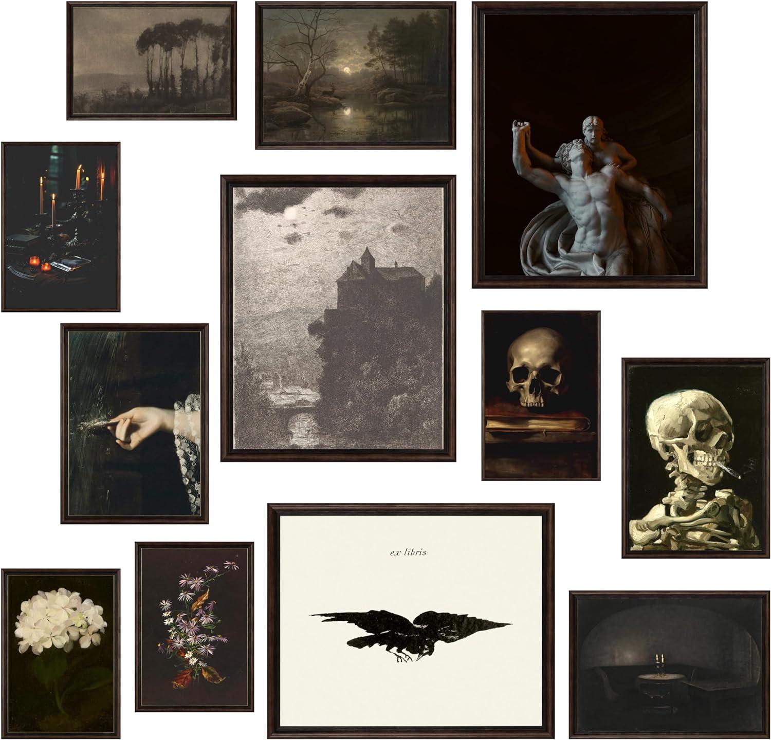 image97 Decor Dark Academia Decor For Bedroom  Gothic Home Decor Aesthetic Moody Dark Academia Wall Art Vintage Halloween Posters For Room Aesthetic