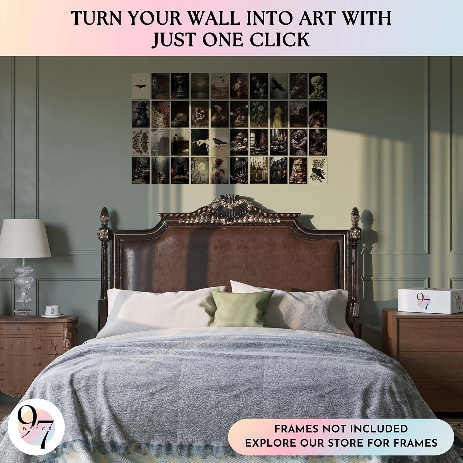 image97 Decor Dark Academia Decor For Bedroom  Gothic Home Decor Aesthetic Moody Dark Academia Wall Art Vintage Halloween Posters For Room Aesthetic