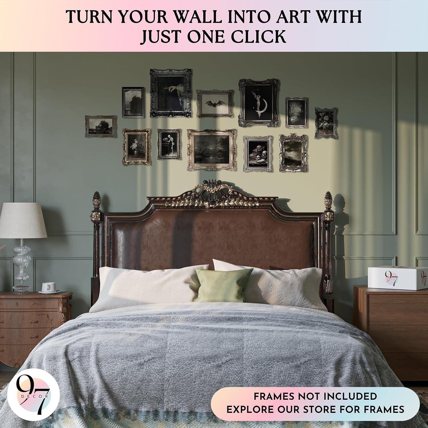 image97 Decor Dark Academia Decor For Bedroom  Moody Wall Art Prints Vintage Gothic Decorations For Home Dark Academia Posters For Room Aesthetic Pictures Edgy Gallery Wall Paintings Unframed