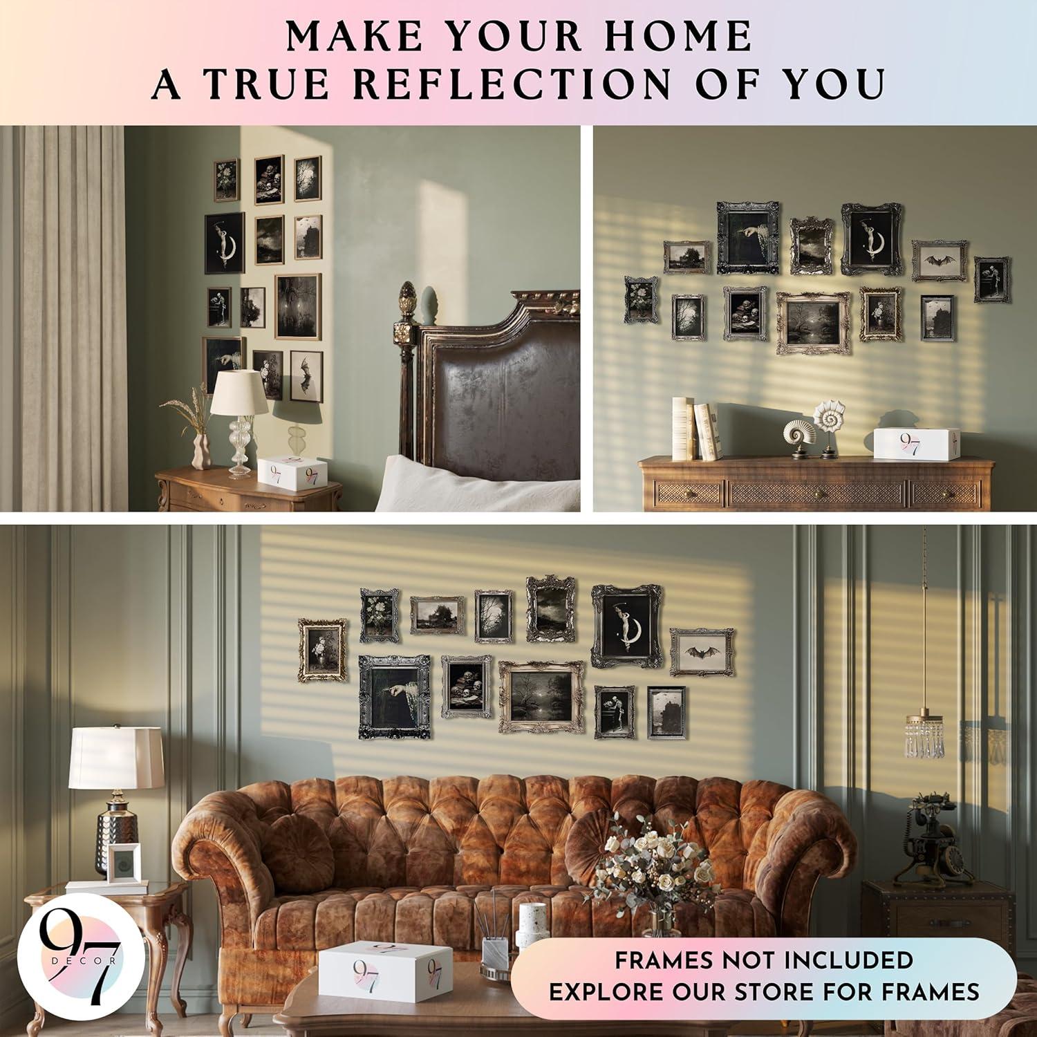 image97 Decor Dark Academia Decor For Bedroom  Moody Wall Art Prints Vintage Gothic Decorations For Home Dark Academia Posters For Room Aesthetic Pictures Edgy Gallery Wall Paintings Unframed