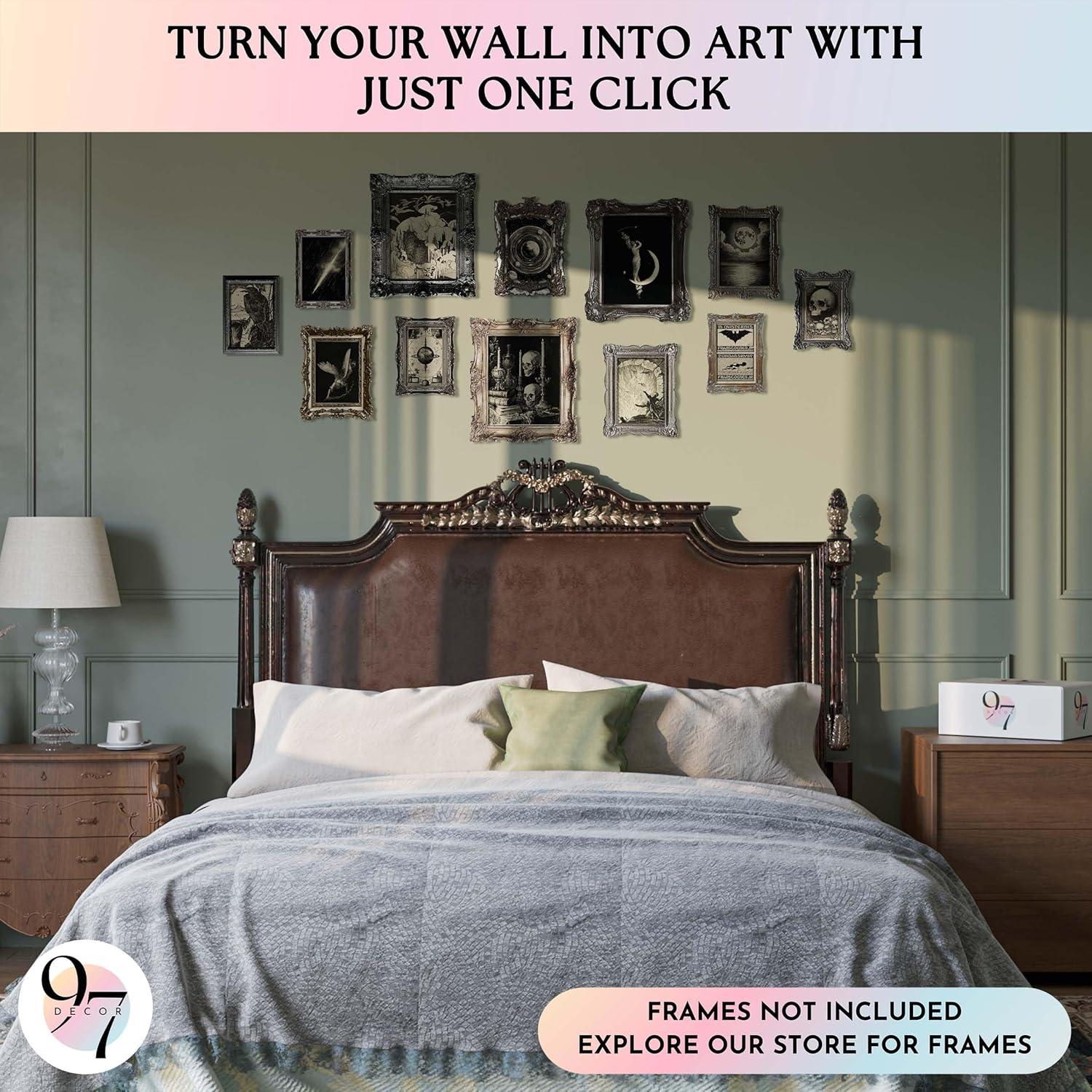 image97 Decor Dark Academia Wall Art Prints  Gothic Bedroom Decor Vintage Goth Posters For Room Aesthetic Halloween Witchy Prints Moody Goth Room Decor Emo Home Decorations unframedMystery Gothic