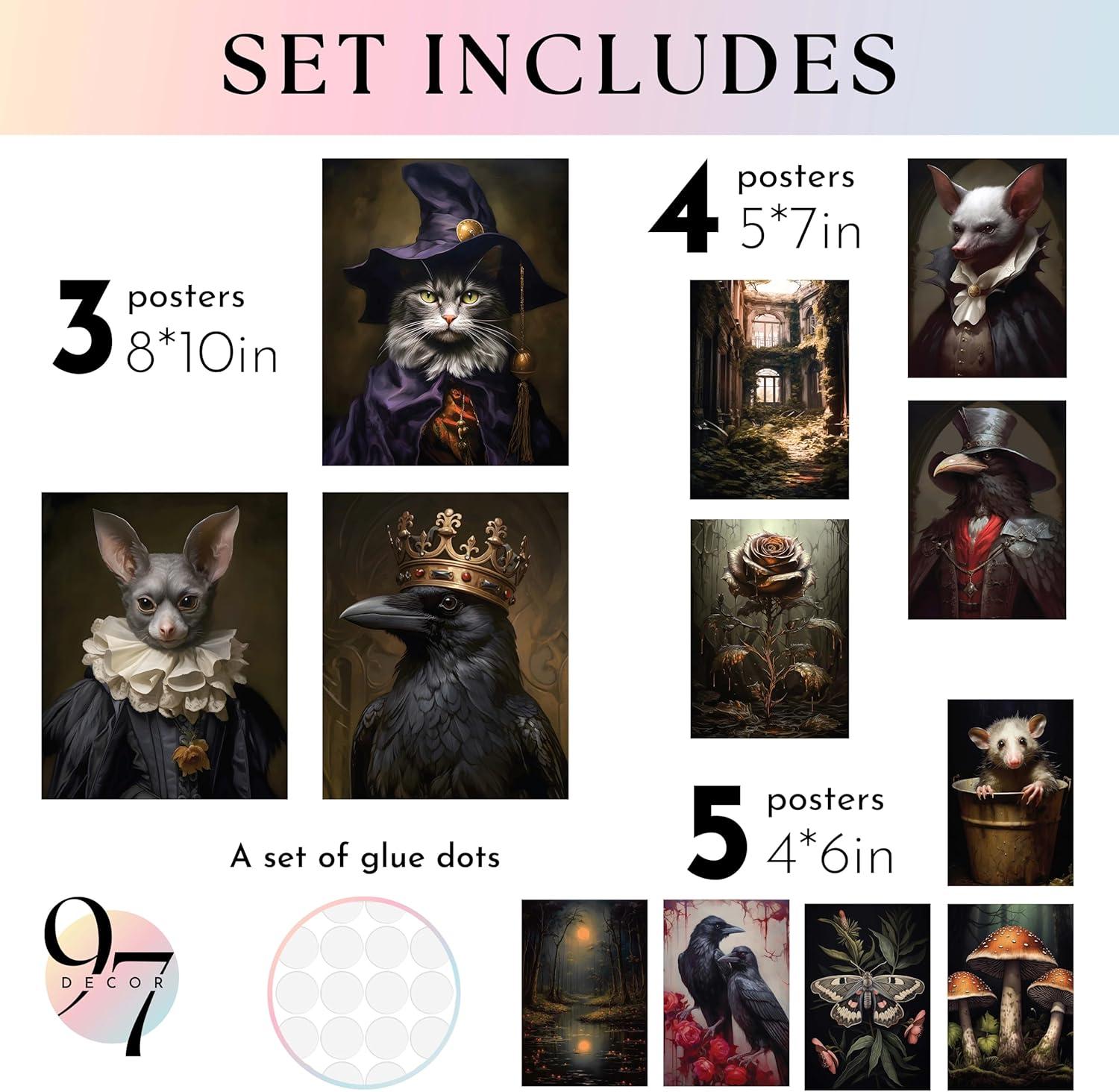 image97 Decor Dark Academia Wall Art Prints  Gothic Bedroom Decor Vintage Goth Posters For Room Aesthetic Halloween Witchy Prints Moody Goth Room Decor Emo Home Decorations unframedRoyal Whimsigoth