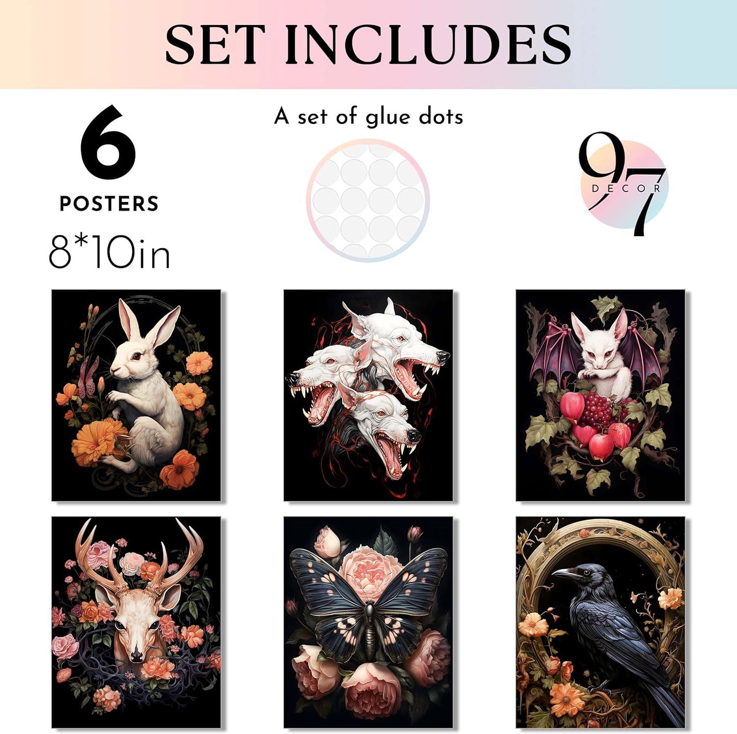 image97 Decor Dark Academia Wall Art Prints  Gothic Bedroom Decor Vintage Goth Posters For Room Aesthetic Halloween Witchy Prints Moody Goth Room Decor Emo Home Decorations unframedFantasy Whimsigoth