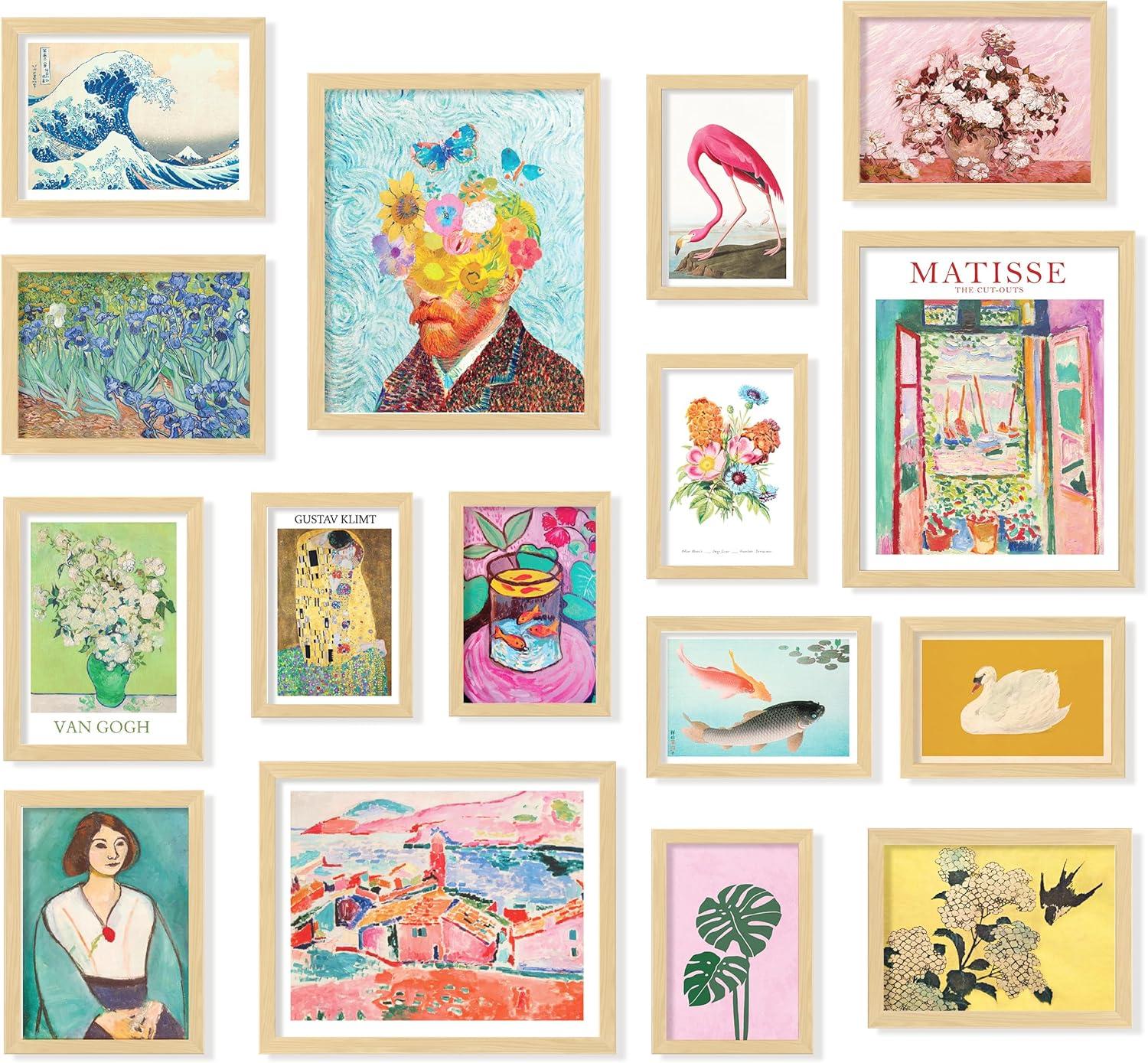 image97 Decor Eclectic FRAMED Wall Art Set  Colorful Eclectic Decor Retro Colorful Wall Art Prints Trendy Maximalist Decoration Aesthetic Pictures Gallery Wall Prints Famous Artist Posters For Bedroom BEIGE FRAMEEclectic Brighten 12x8x10