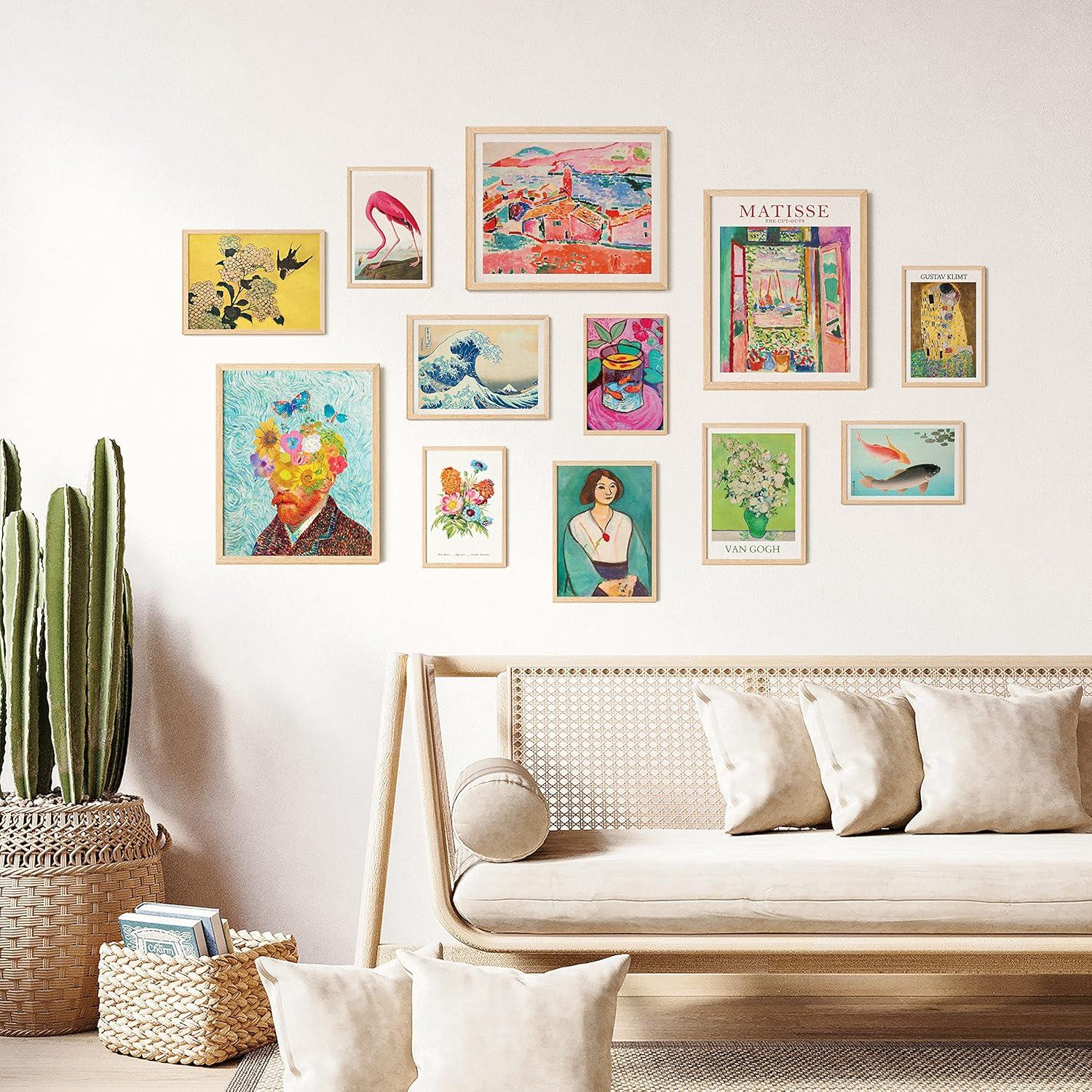 image97 Decor Eclectic FRAMED Wall Art Set  Colorful Eclectic Decor Retro Colorful Wall Art Prints Trendy Maximalist Decoration Aesthetic Pictures Gallery Wall Prints Famous Artist Posters For Bedroom BEIGE FRAMEEclectic B
