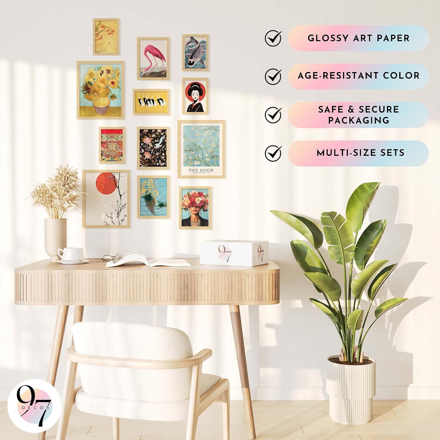 image97 Decor Eclectic Wall Art FRAMED  Vintage Boho Wall Decor Trendy Boho Prints For Wall Framed Gallery Wall Art Set Dorm Posters For Room Aesthetic Pictures Maximalist Decorations For Home BEIGE FRAMEEclectic Orient 12x8x10