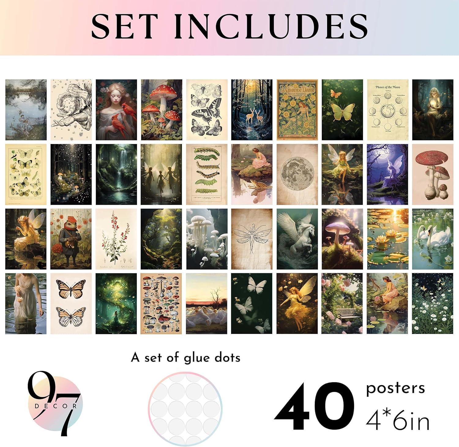 image97 Decor Goblincore Room Decor  Goblin Core Posters For Room Aesthetic Pictures Cottage Core Wall Art Prints Earthy Mushroom Collage Fantasy Nature Decorations For Bedroom Dorm UnframedFairycore 40x4x6