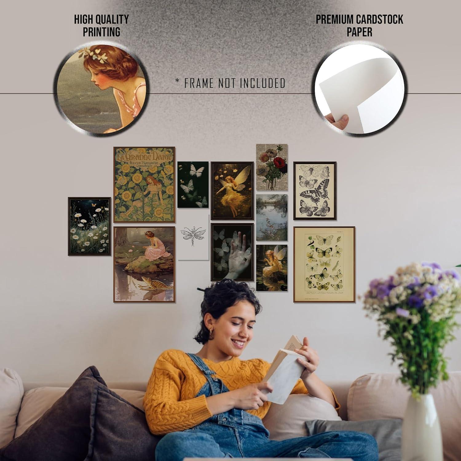 image97 Decor Goblincore Room Decor  Goblin Core Posters For Room Aesthetic Pictures Cottage Core Wall Art Prints Earthy Mushroom Collage Fantasy Nature Decorations For Bedroom Dorm UnframedFairy