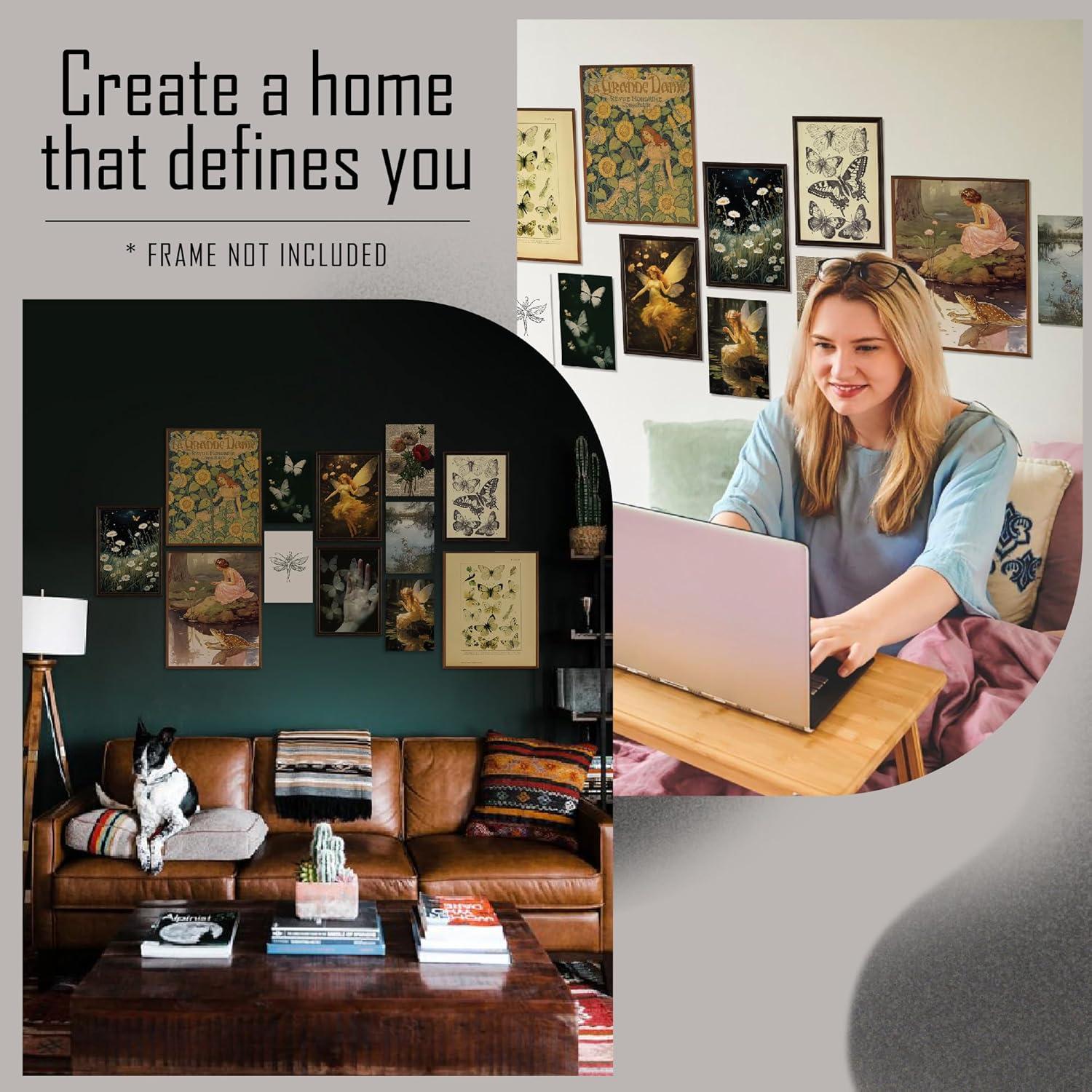 image97 Decor Goblincore Room Decor  Goblin Core Posters For Room Aesthetic Pictures Cottage Core Wall Art Prints Earthy Mushroom Collage Fantasy Nature Decorations For Bedroom Dorm UnframedFairy