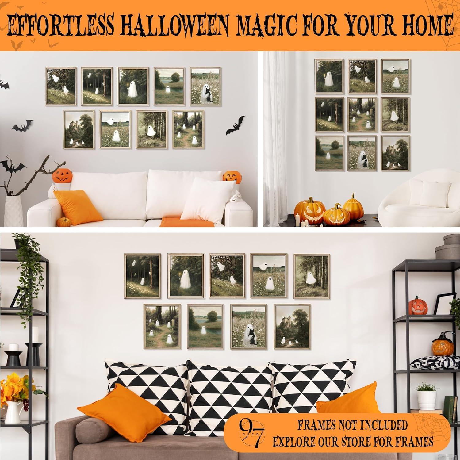 image97 Decor Halloween Bathroom Decor  Vintage Ghost Wall Art Prints Gothic Bathroom Wall Art Posters For Room Aesthetic Spooky Ghost Pictures Cute Halloween Decorations Indoor For Home unframedCute Ghost