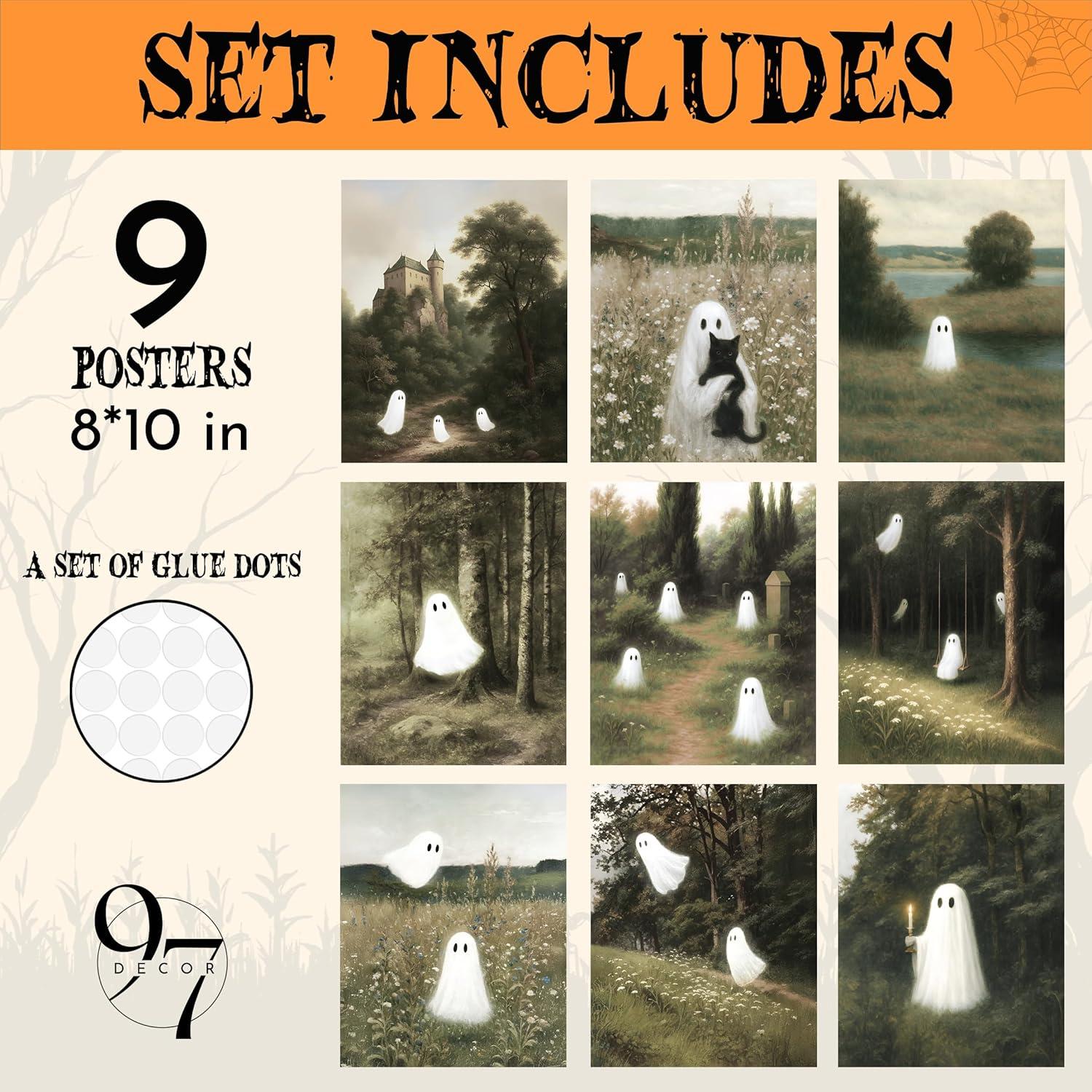image97 Decor Halloween Bathroom Decor  Vintage Ghost Wall Art Prints Gothic Bathroom Wall Art Posters For Room Aesthetic Spooky Ghost Pictures Cute Halloween Decorations Indoor For Home unframedCute Ghost