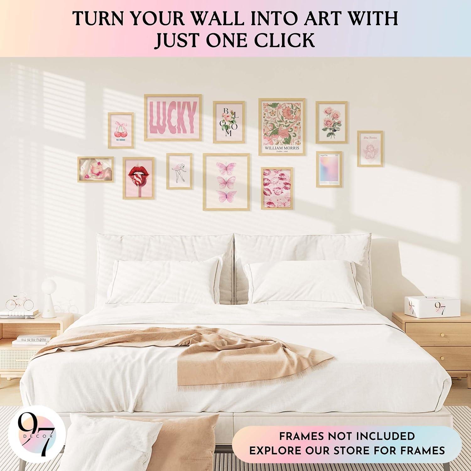 image97 Decor LARGE 11x14 Pink Coquette Room Decor Aesthetic  Vintage Coquette Wall Decor Cute Coquette Posters For Girls Dorm Decorations Girly Wall Art Prints Bow Pictures For Bedroom UnframedCoquette Gx8x10