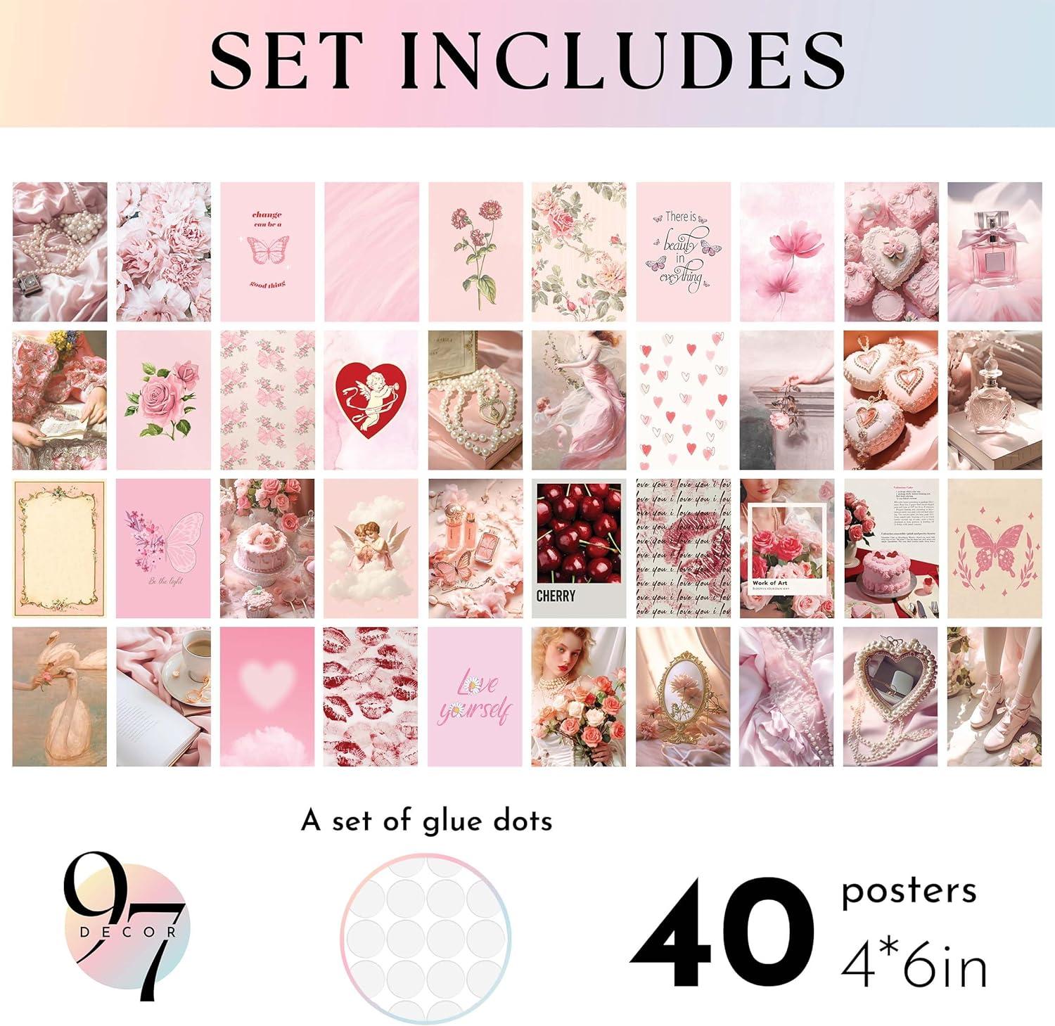 image97 Decor LARGE 11x14 Pink Coquette Room Decor Aesthetic  Vintage Coquette Wall Decor Cute Coquette Posters For Girls Dorm Decorations Girly Wall Art Prints Bow Pictures For Bedroom UnframedCoquette 40x4x6