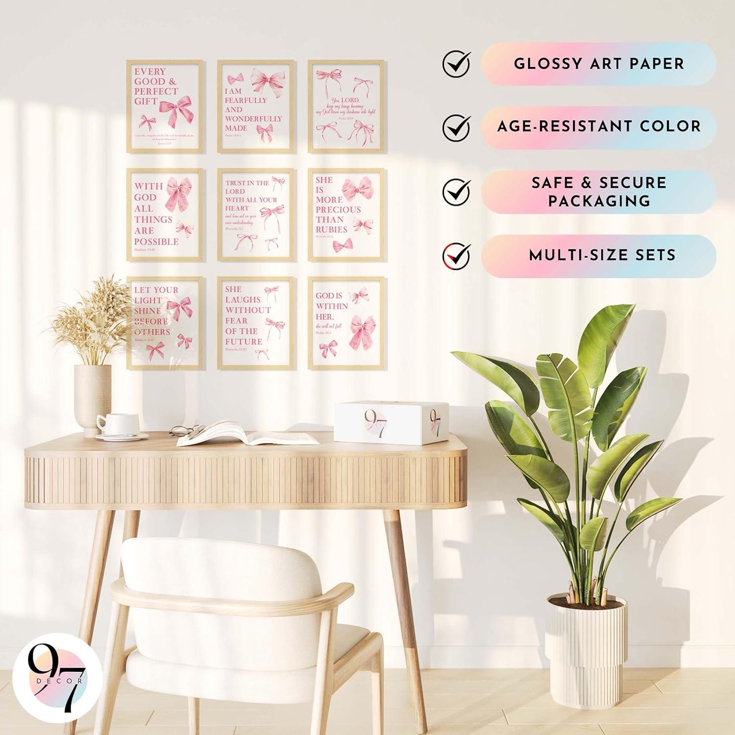 image97 Decor LARGE 11x14 Pink Coquette Room Decor Aesthetic  Vintage Coquette Wall Decor Cute Coquette Posters For Girls Dorm Decorations Girly Wall Art Prints Bow Pictures For Bedroom UnframedCoquette 9x8x10