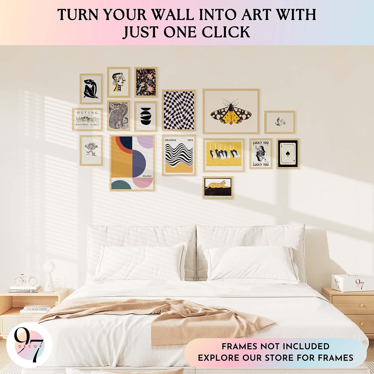 image97 Decor LARGE 11x14 Vintage Eclectic Wall Art Prints  Large Eclectic Prints For Wall Decor Unique Funky Aesthetic Pictures Maximalist Decoration Mid Century Modern Wall Gallery For Home UnframedEclectic Line