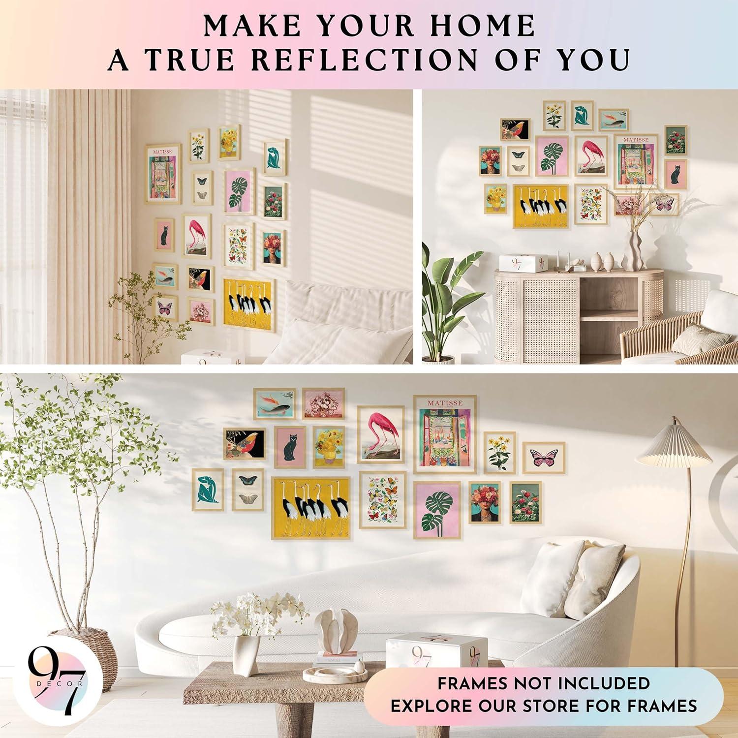 image97 Decor LARGE11x14 Eclectic Wall Art Prints  Large Maximalist Wall Decor Colorful Home Decor Funky Prints For Wall Decor Aesthetic Trendy Gallery Wall Pictures Artsy Room Decor For Bedroom Unframed