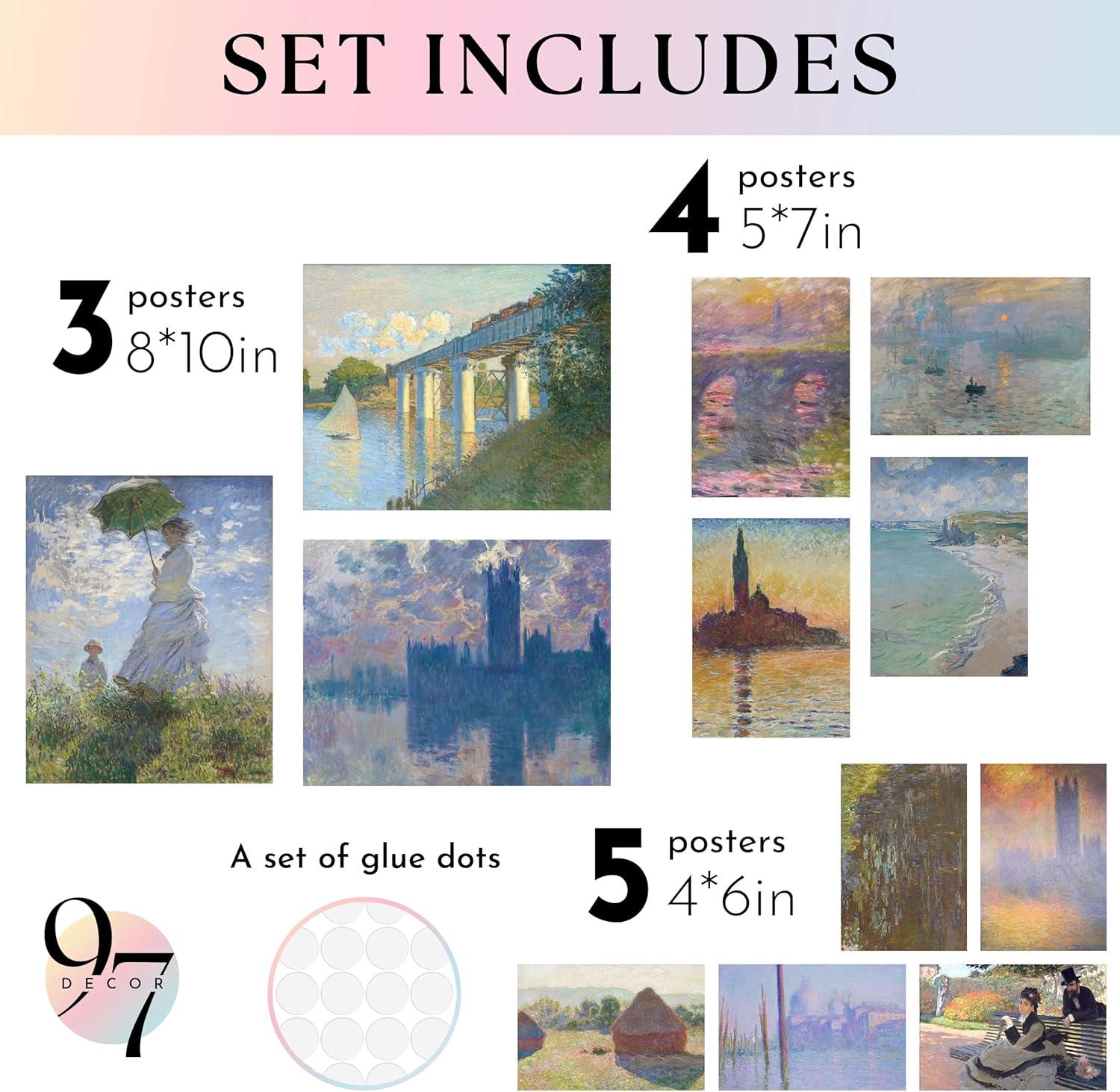 image97 Decor Large 11x14 Claude Monet Wall Art  Claude Monet Prints For Wall Decor Vintage Monet Poster For Room Aesthetic Floral Impressionist Wall Art Eclectic Famous Art Prints For Home UnframedMonet 4
