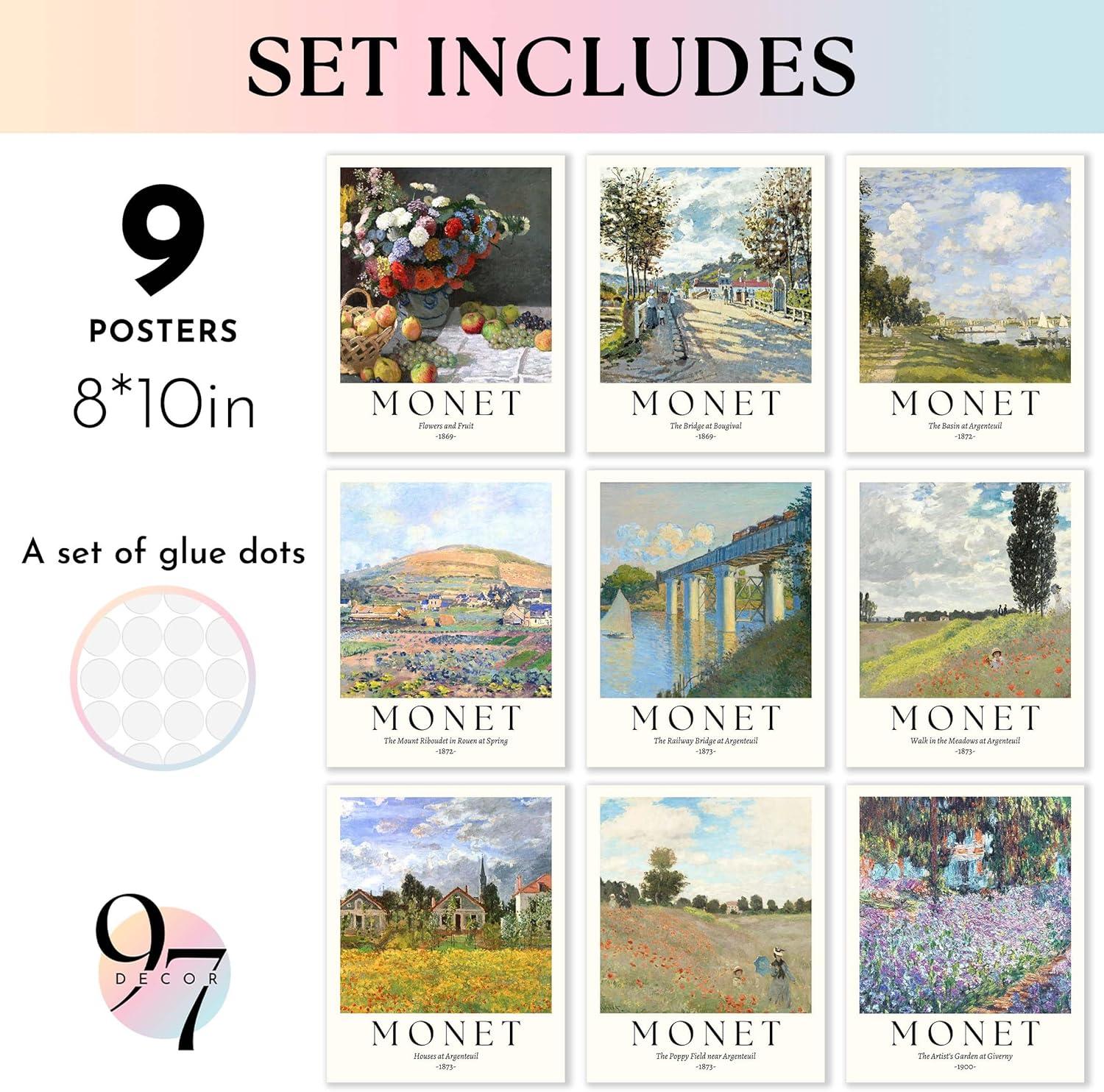image97 Decor Large 11x14 Claude Monet Wall Art  Claude Monet Prints For Wall Decor Vintage Monet Poster For Room Aesthetic Floral Impressionist Wall Art Eclectic Famous Art Prints For Home UnframedMonet 3
