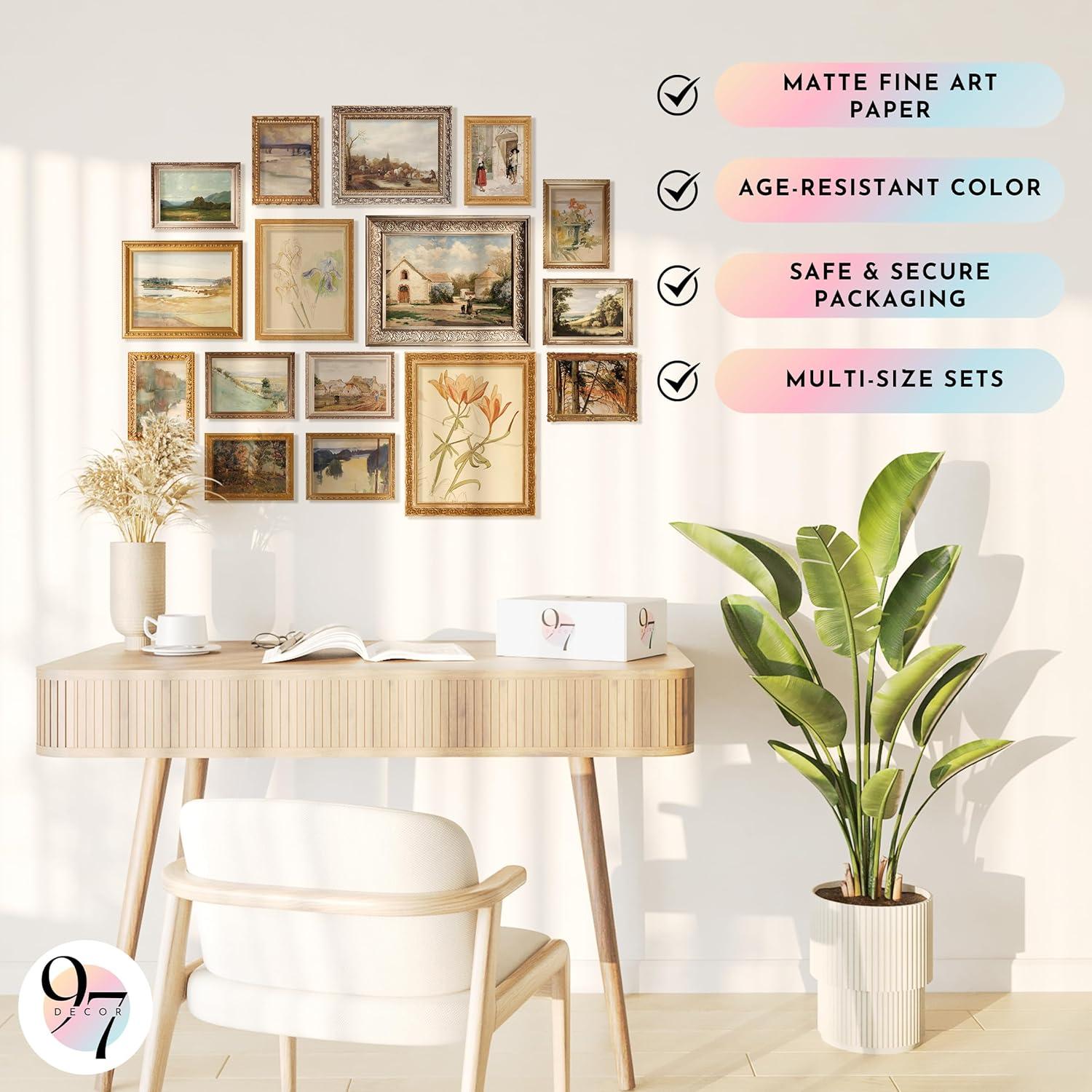 image97 Decor Large 11x14 Vintage Wall Art Prints  16 Unframed Posters Farmhouse French Country Decor For Bedroom Living Room Dining Room Kitchen