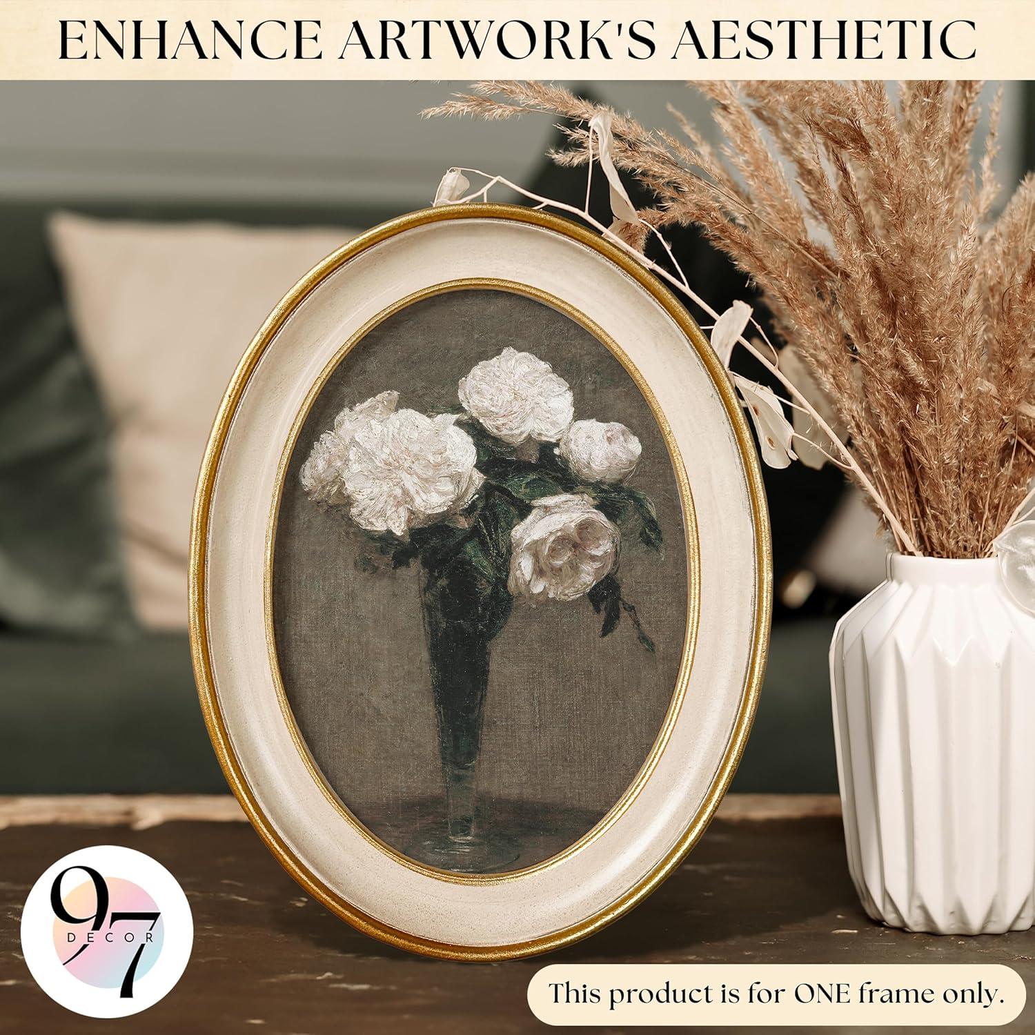 image97 Decor Oval 5x7 Picture Frame  Small Vintage Picture Frames 5x7 Elegant Oval Frame 5 X 7 For Wall Hanging Vintage Frames 5x 7 Antique Home DecorIvory Oval
