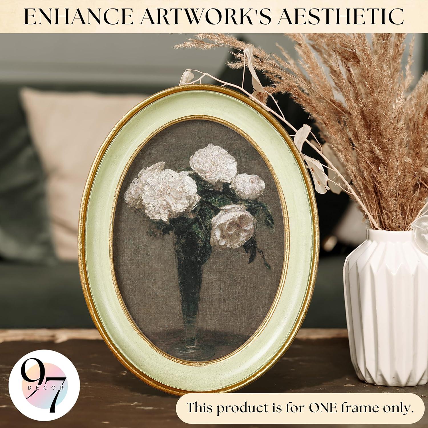 image97 Decor Oval 5x7 Picture Frame  Small Vintage Picture Frames 5x7 Elegant Oval Frame 5 X 7 For Wall Hanging Vintage Frames 5x 7 Antique Home DecorMint Oval