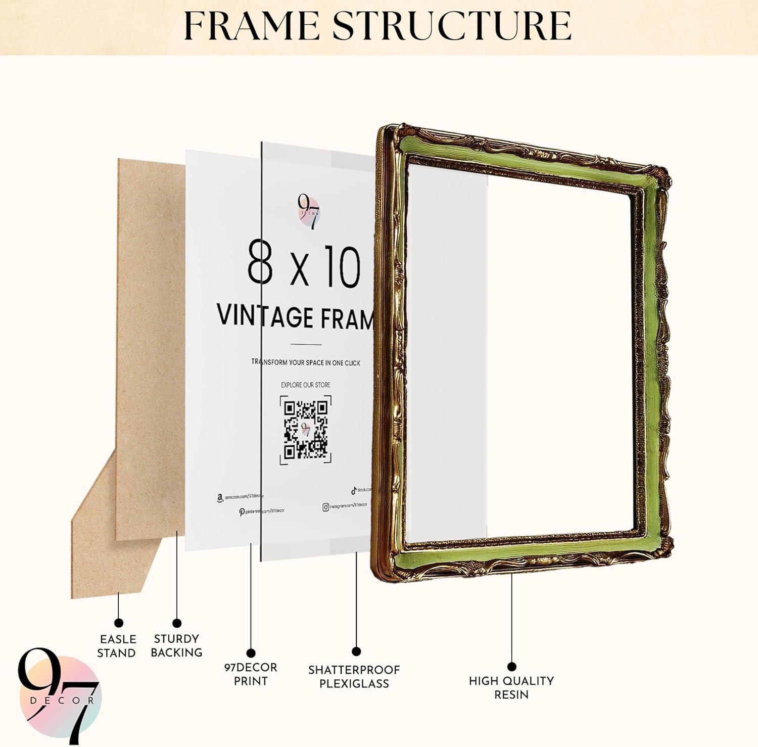image97 Decor Oval 5x7 Picture Frame  Small Vintage Picture Frames 5x7 Elegant Oval Frame 5 X 7 For Wall Hanging Vintage Frames 5x 7 Antique Home DecorMint Rectangle