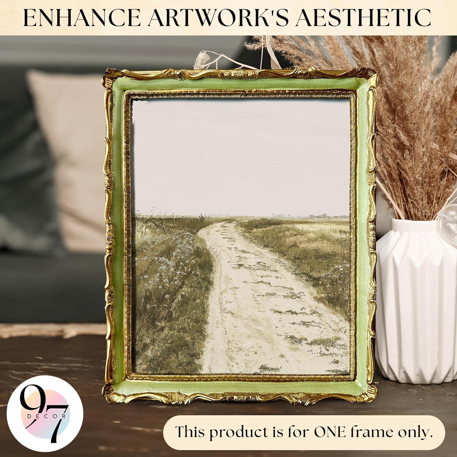 image97 Decor Oval 5x7 Picture Frame  Small Vintage Picture Frames 5x7 Elegant Oval Frame 5 X 7 For Wall Hanging Vintage Frames 5x 7 Antique Home DecorMint Rectangle