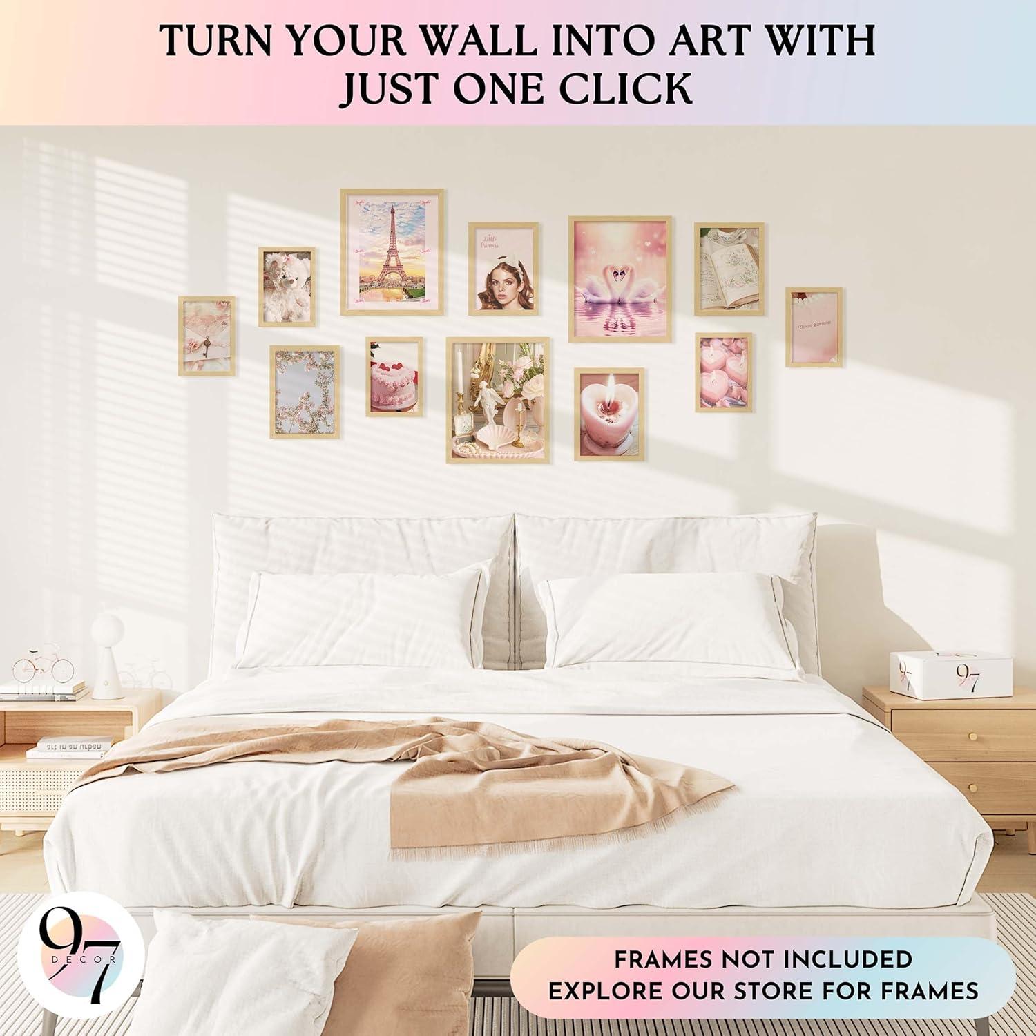 image97 Decor Pink Coquette Room Decor Aesthetic  Vintage Wall Decor Cute Posters for Girls Dorm Decorations Girly Wall Art Prints Pink Pictures for Bedroom 8x10 UnframedCoquette Gx8x10