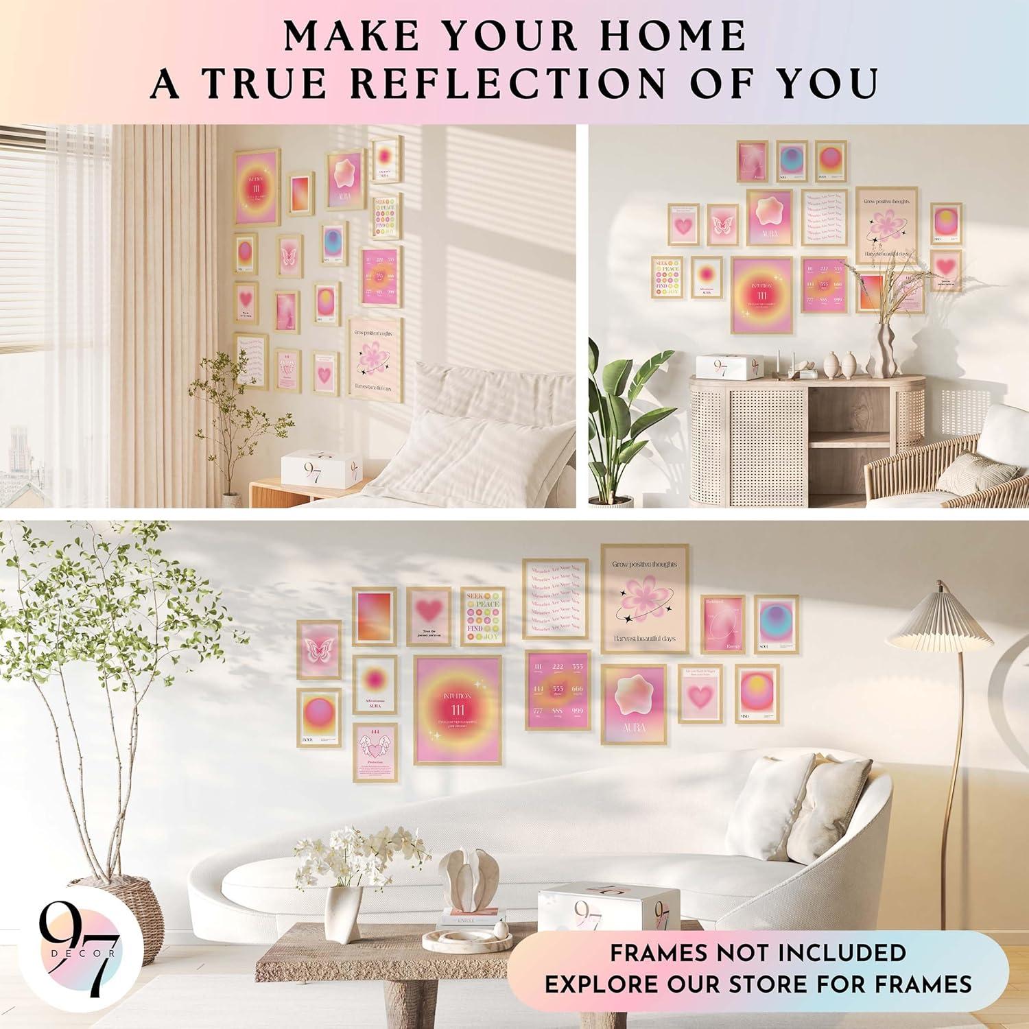image97 Decor Pink Coquette Room Decor Aesthetic  Vintage Wall Decor Cute Posters for Girls Dorm Decorations Girly Wall Art Prints Pink Pictures for Bedroom 8x10 UnframedAngel Number Gx11x14