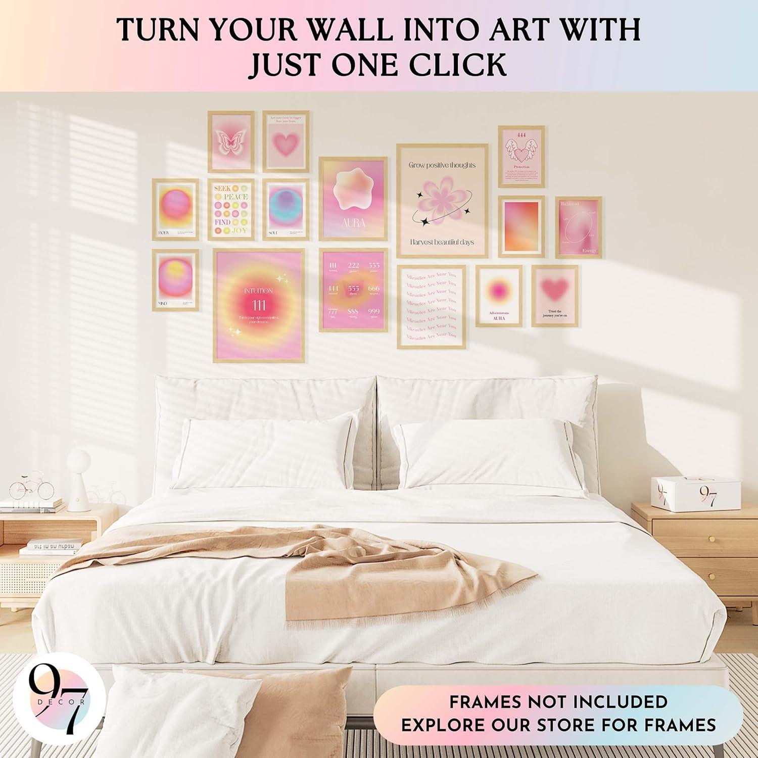 image97 Decor Pink Coquette Room Decor Aesthetic  Vintage Wall Decor Cute Posters for Girls Dorm Decorations Girly Wall Art Prints Pink Pictures for Bedroom 8x10 UnframedAngel Number Gx11x14