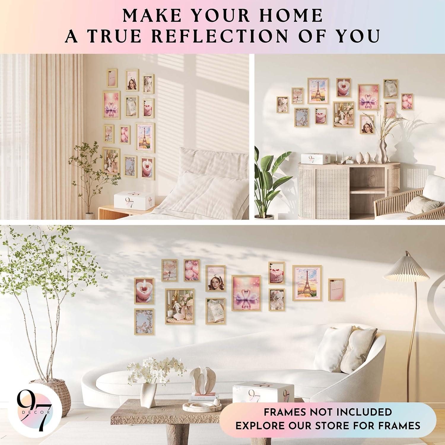 image97 Decor Pink Coquette Room Decor Aesthetic  Vintage Wall Decor Cute Posters for Girls Dorm Decorations Girly Wall Art Prints Pink Pictures for Bedroom 8x10 UnframedCoquette Gx8x10