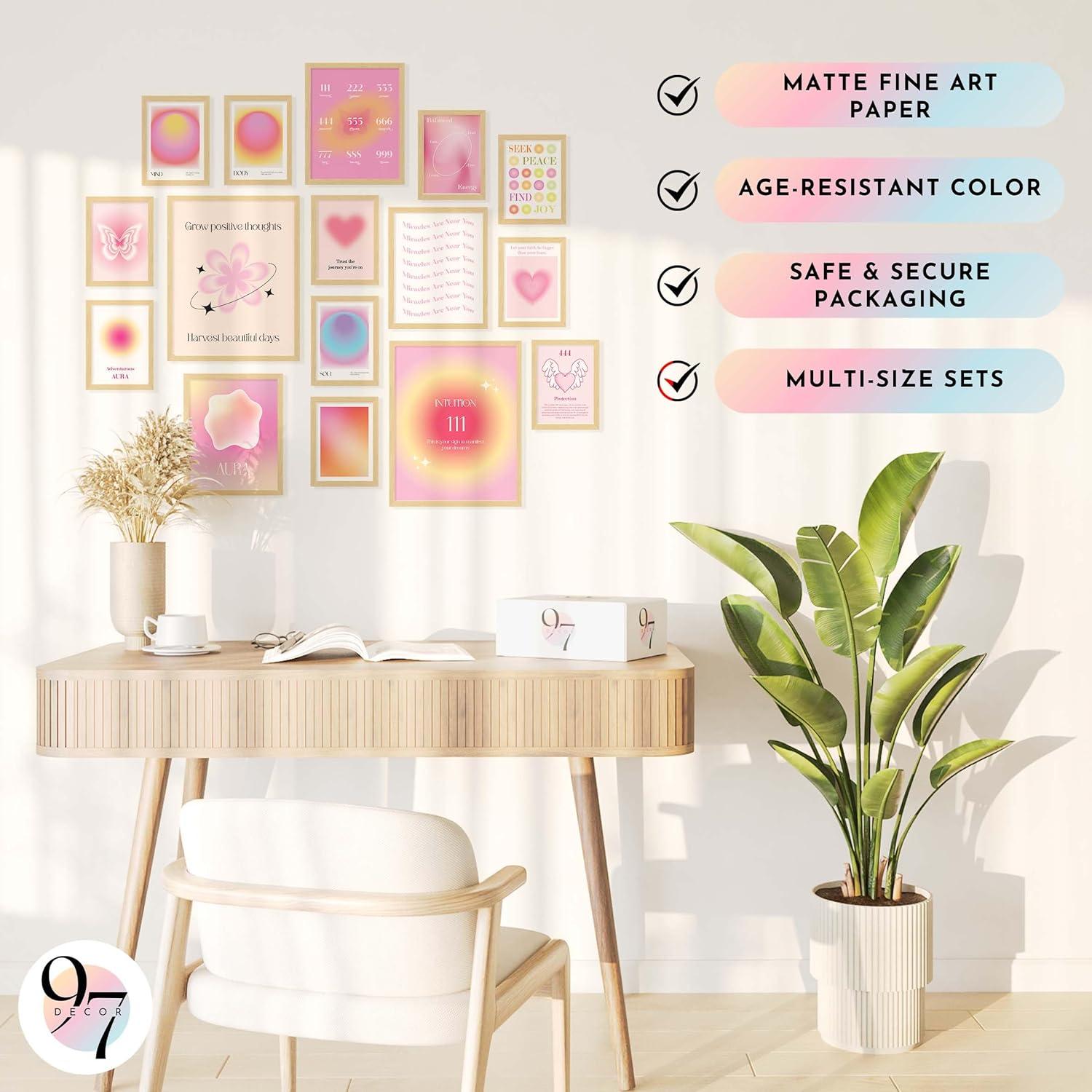 image97 Decor Pink Coquette Room Decor Aesthetic  Vintage Wall Decor Cute Posters for Girls Dorm Decorations Girly Wall Art Prints Pink Pictures for Bedroom 8x10 UnframedAngel Number Gx11x14