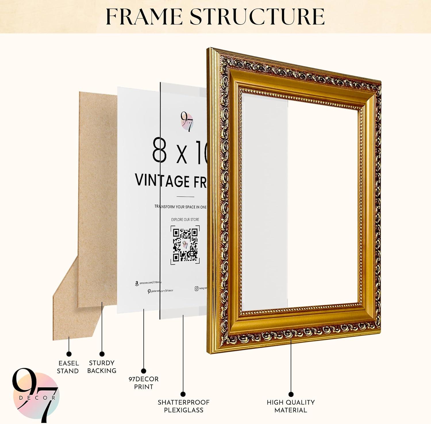 image97 Decor Rustic 5x7 Gold Picture Frame Gold Vintage Frame 5x7 Antique Golden Photo Frames 5 By 7 Picture Frame Ornate Frames For Tabletop And Wall HangingPS Gold Frame