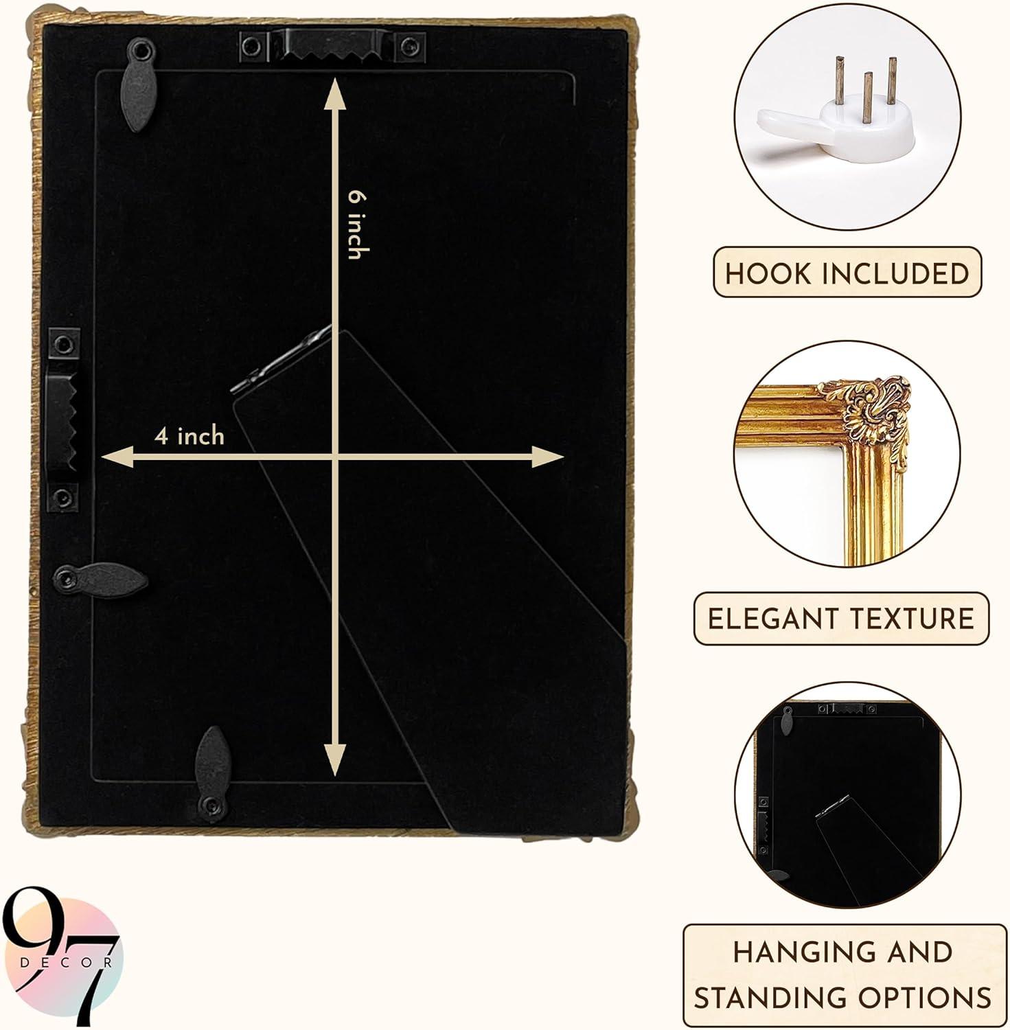image97 Decor Rustic 5x7 Gold Picture Frame Gold Vintage Frame 5x7 Antique Golden Photo Frames 5 By 7 Picture Frame Ornate Frames For Tabletop And Wall HangingGold Rectangle