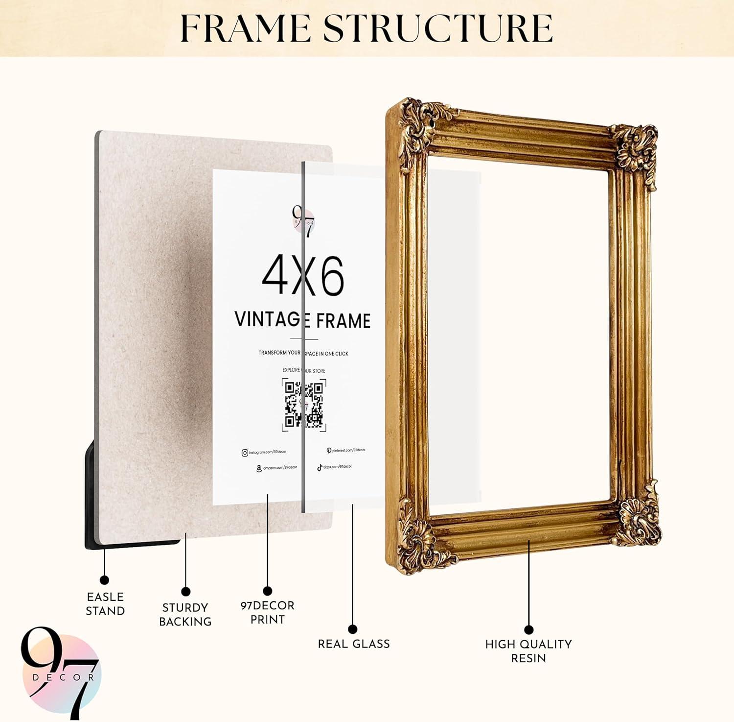 image97 Decor Rustic 5x7 Gold Picture Frame Gold Vintage Frame 5x7 Antique Golden Photo Frames 5 By 7 Picture Frame Ornate Frames For Tabletop And Wall HangingGold Rectangle