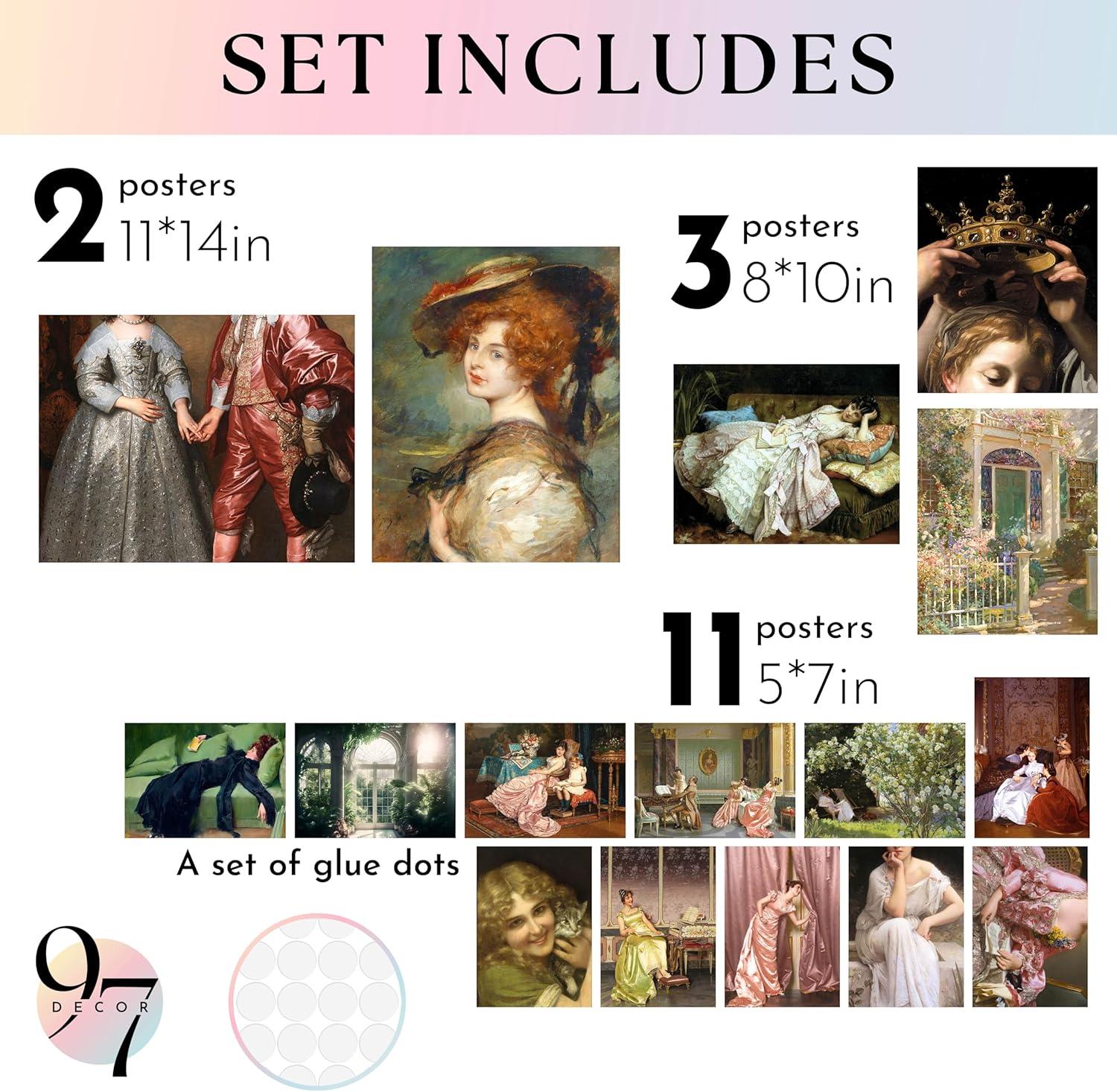 image97 Decor Victorian Wall Decor  40 Pcs Vintage Wall Art Vintage Art Prints Victorian Pictures Coquette French Paintings Antique Aesthetic Photo Collage For Home Bedroom Decorations 4x6Royal Victorian Gx11x14