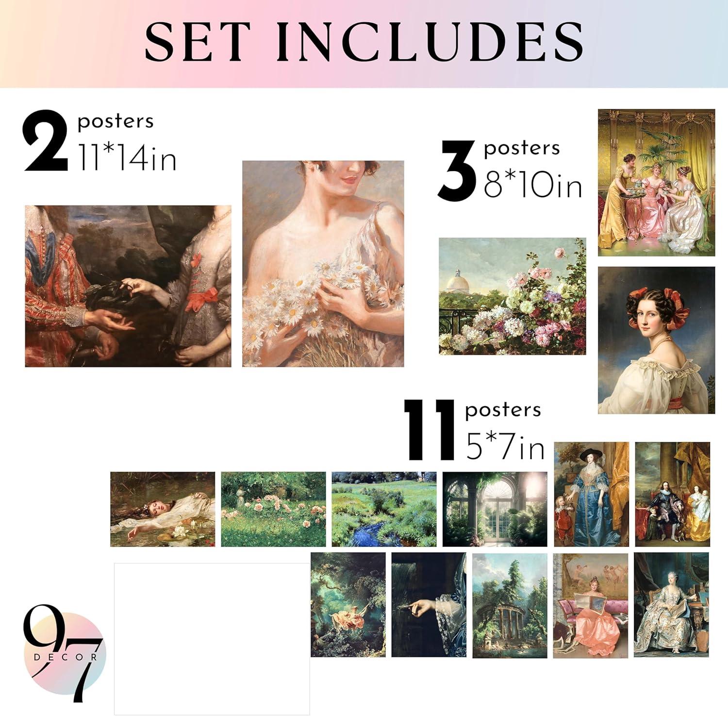 image97 Decor Victorian Wall Decor  40 Pcs Vintage Wall Art Vintage Art Prints Victorian Pictures Coquette French Paintings Antique Aesthetic Photo Collage For Home Bedroom Decorations 4x6Baroque Victorian Gx11x14