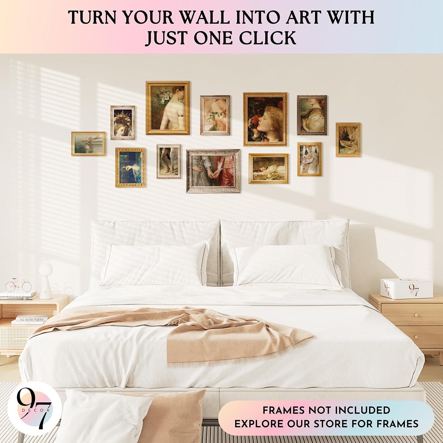 image97 Decor Victorian Wall Decor  Vintage Wall Art Prints Victorian Pictures Coquette French Horse Paintings Antique Aesthetic Posters For Home Bedroom Decorations UnframedElegant Victorian
