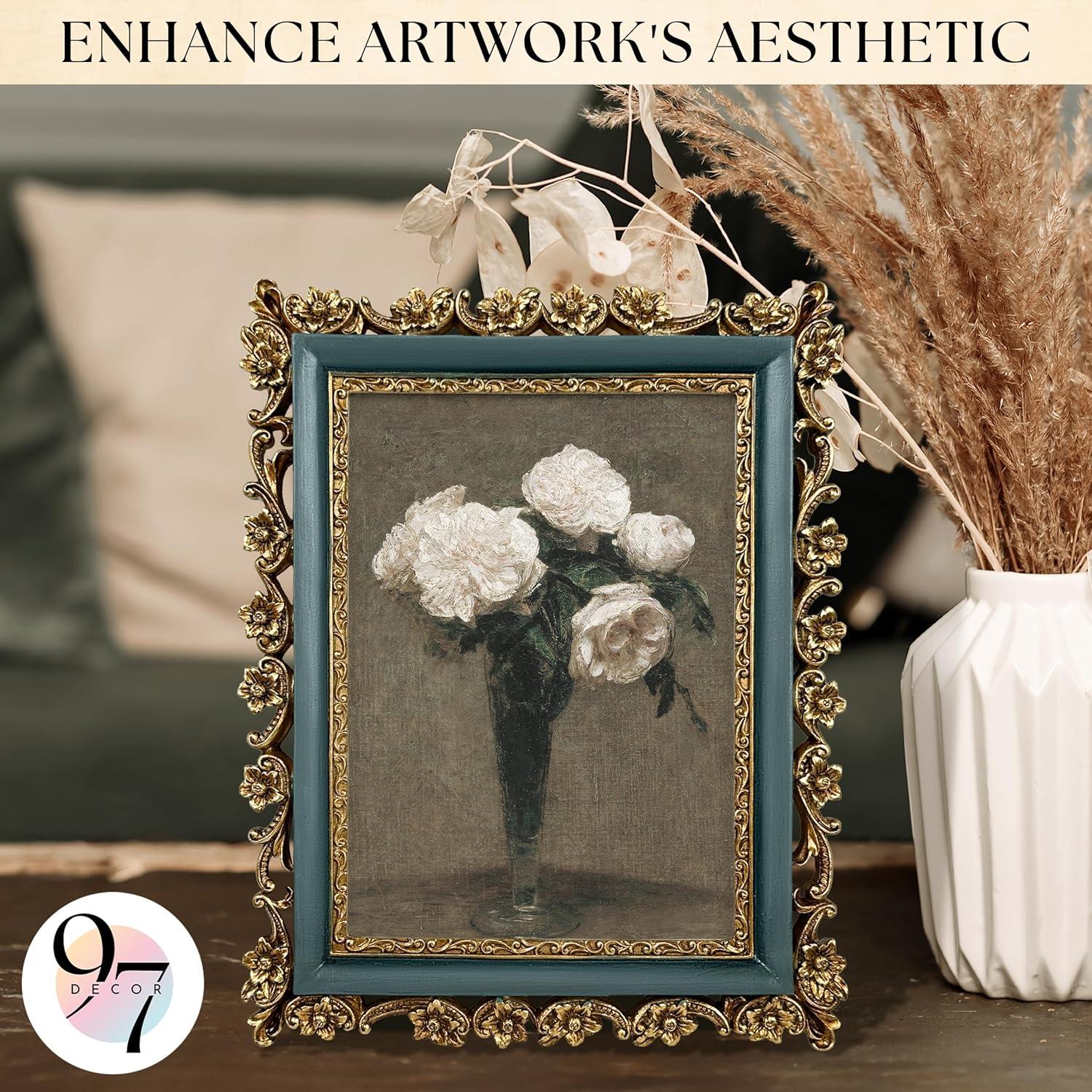 image97 Decor Vintage 8x10 Picture Frame Gold  Rustic 8x10 Gold Frame Ornate Golden Picture Frame 8 x 10 Antique Golden 8 x 10 Frames Victorian 8 By 10 Frames For Wall HangingBlue Gold